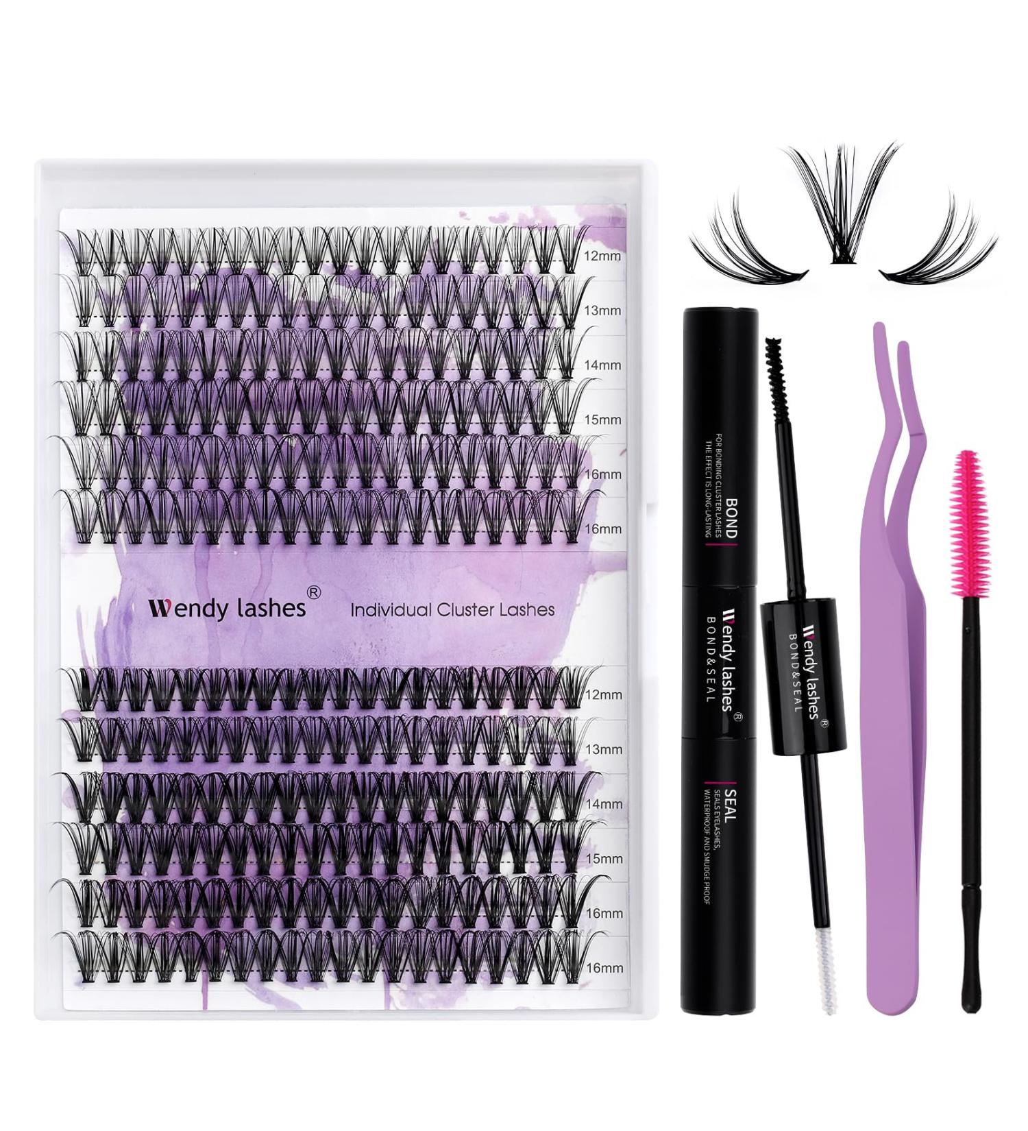 DIY Lash Extensions Set | Easy Cluster Lashes & Home Bonding Kit (20D & 30D D Curl 12-16mm) - Buy Online on GoSupps.com