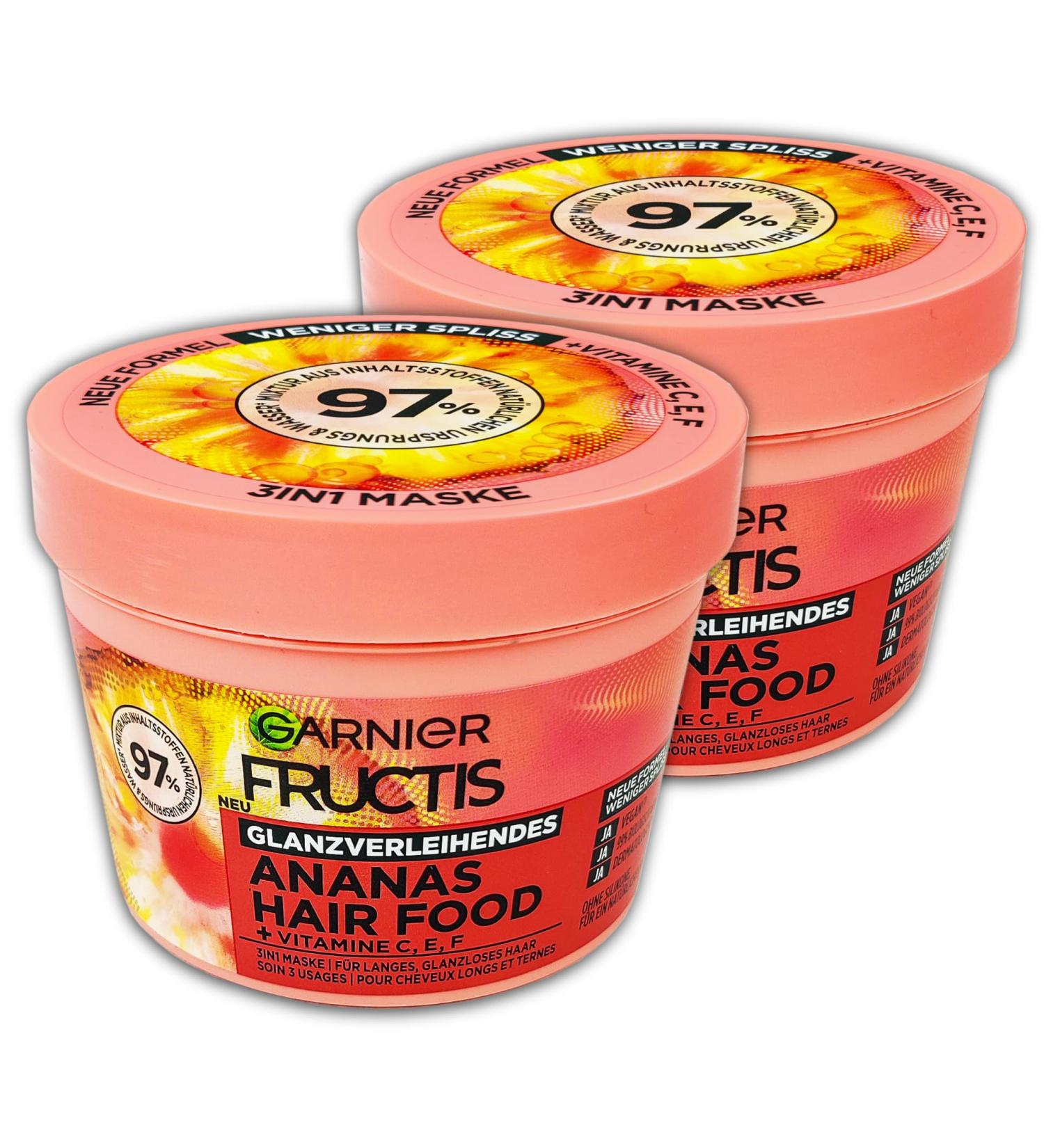 Garnier Garnier Fructis 3-in-1 Pineapple Hair Mask Set of 2 for Raw Hair 400ml