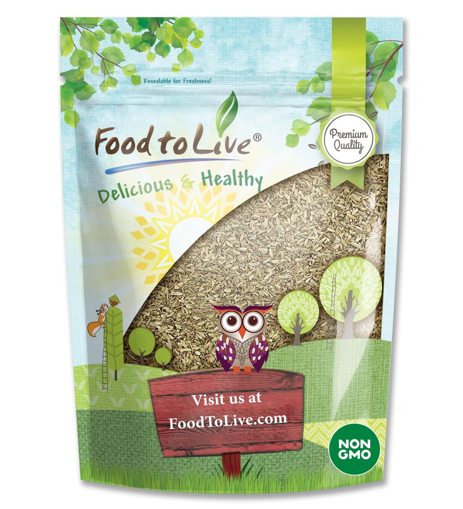 Non-GMO Fennel Seeds 1lb - Whole & Raw, Non-Irradiated, Kosher, Vegan, High Fiber. Ideal for Fennel Tea, Seafood, Indian & Middle Eastern Dishes - Bulk Pack - Buy Online on GoSupps.com