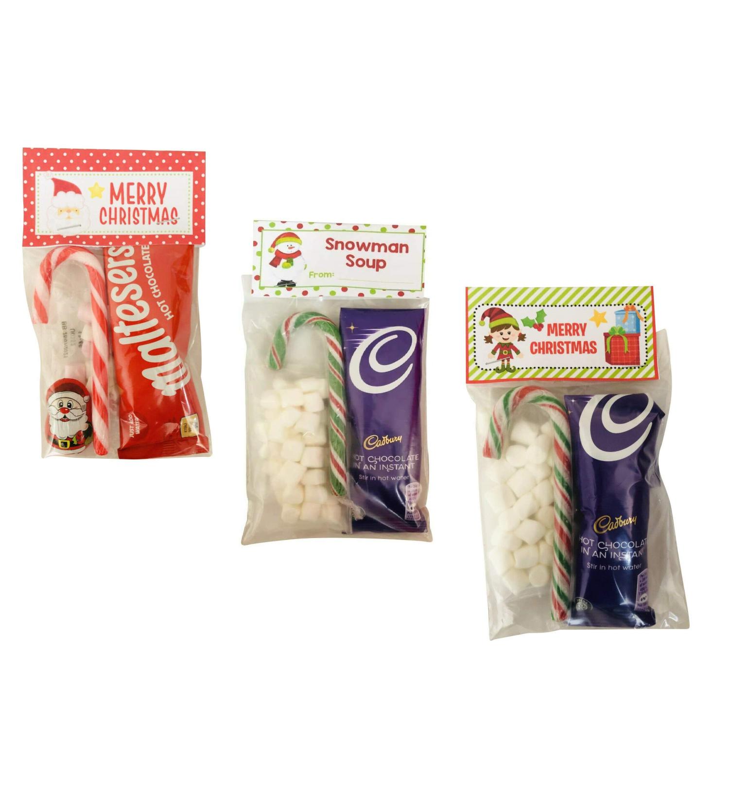 Santa Elf & Snowman Soup - Christmas Eve Box Hot Chocolate Marshmallows Mini Choc & Candy Cane Hot Choc Gift Stocking Filler - Bundle of 3 - Buy Online on GoSupps.com