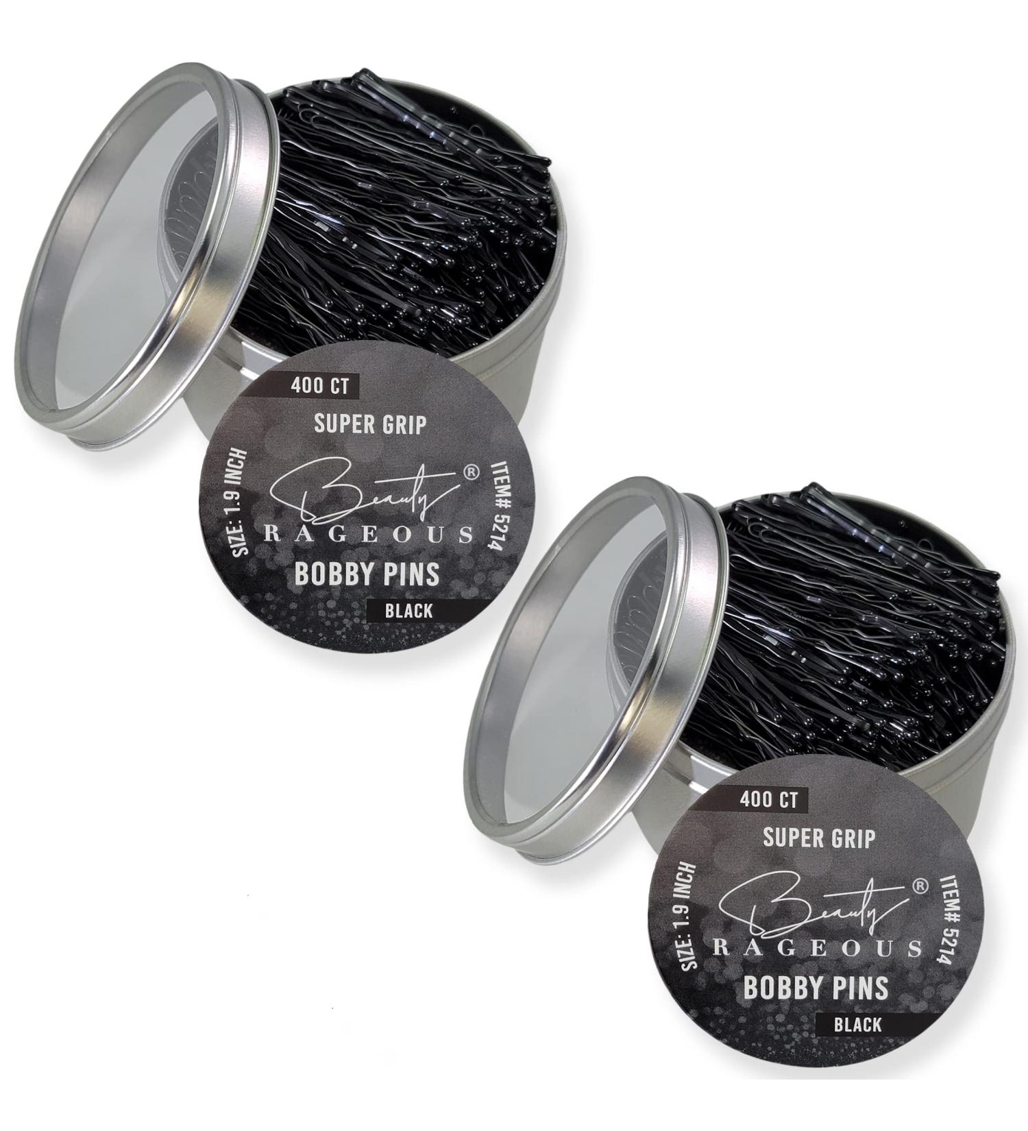 Super Grip Black Bobby Pins - 400 Count | Reusable Tin - 2 Pack - Buy Online on GoSupps.com
