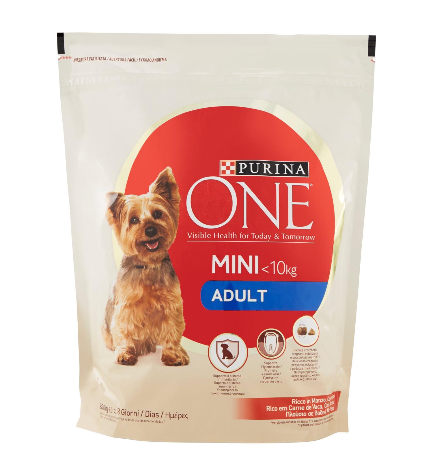 Purina One Mini 10kg Adult Dog Food with Beef and Rice 800 g - Buy Online on GoSupps.com