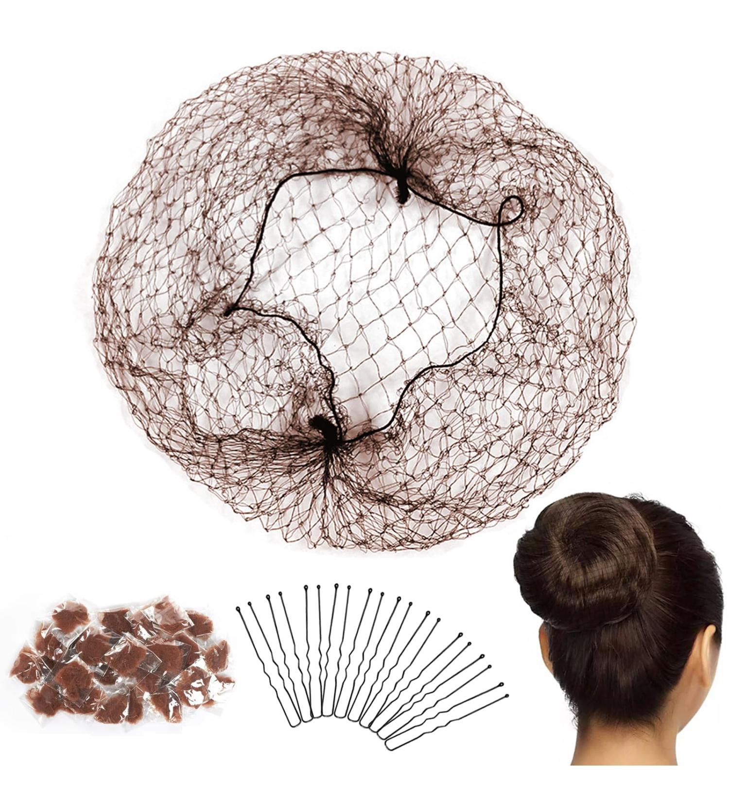 FEJANPON 100 Pcs Ballet Hair Net for Girls Ballet Bun Net Brown Bun Net Invisible Hair Net for Child 50Pcs Ballet Net and 50Pcs Bobby Pins Hair Bun Accessories for Ballet Dancers Child Girl Women - Buy Online on GoSupps.com