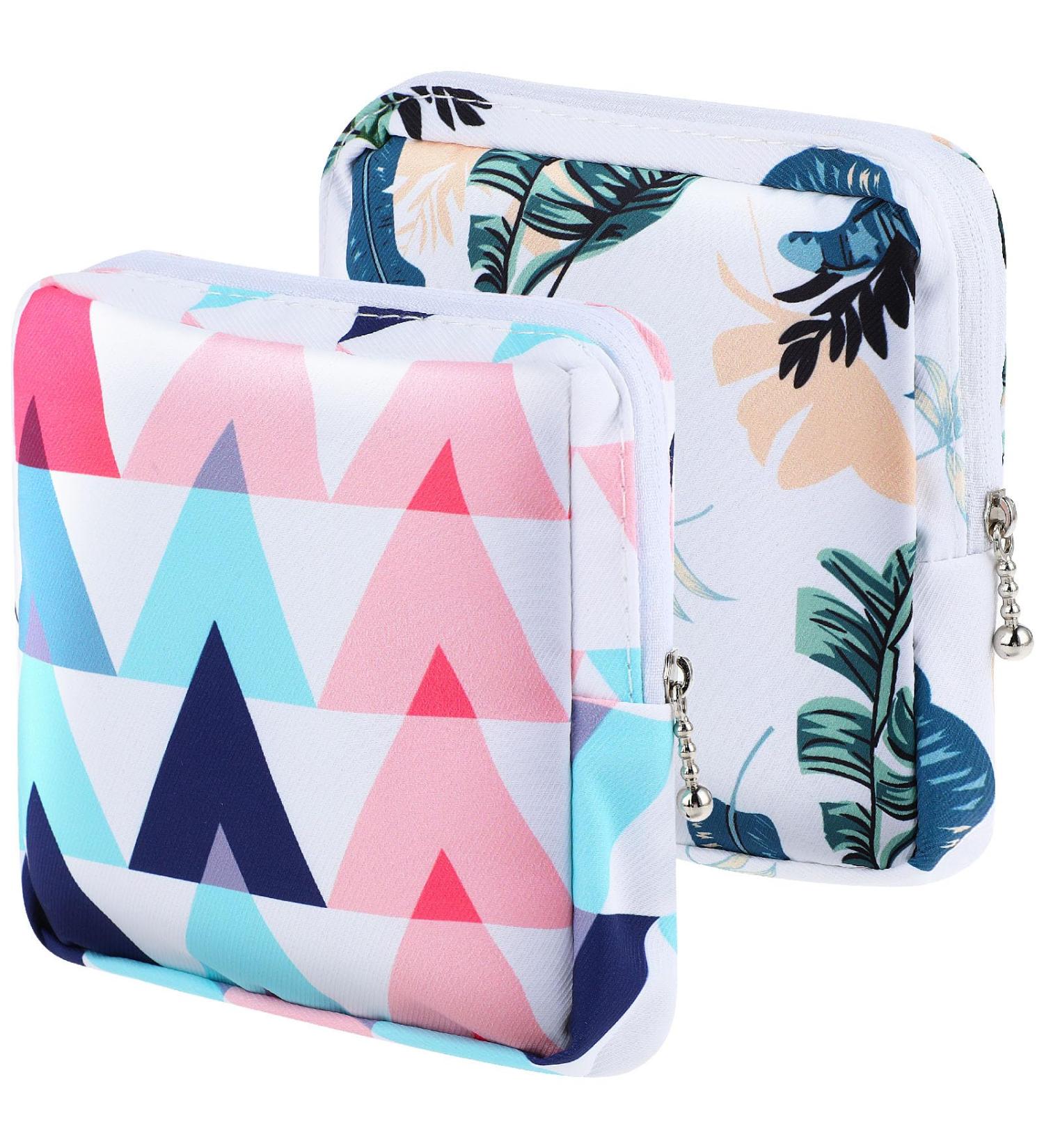 Cobee 2Pcs Sanitary Napkin Storage Bags - Portable Period Kit for Girls & Women - Menstruation Storage Pouch with Zipper - Style B - Buy Online on GoSupps.com