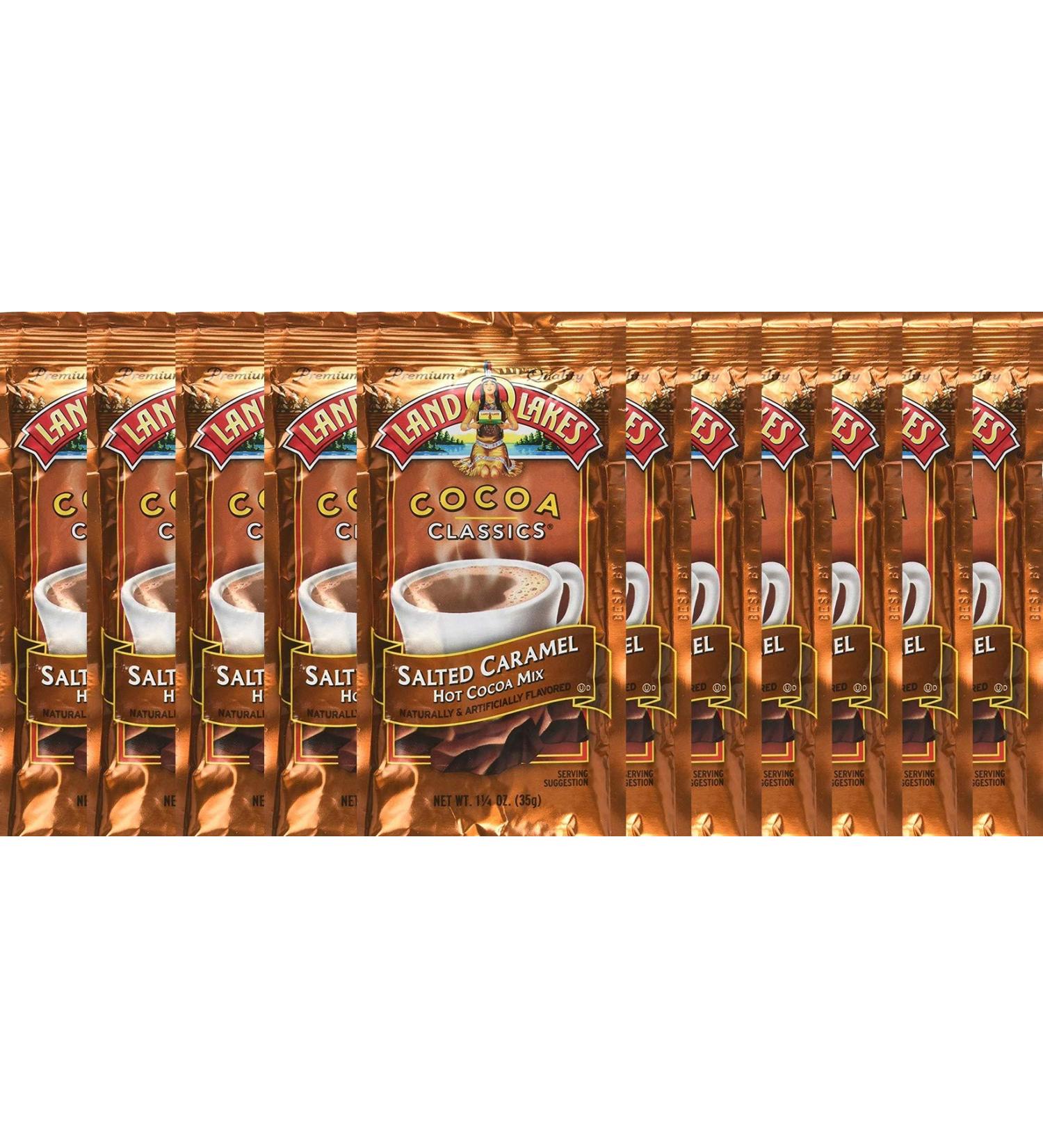 Land O' Lakes Hot Cocoa Mix,Salted Caramel, 1.25 oz (35g), 10 Packets Salted Caramel 1.23 Ounce (Pack of 10)