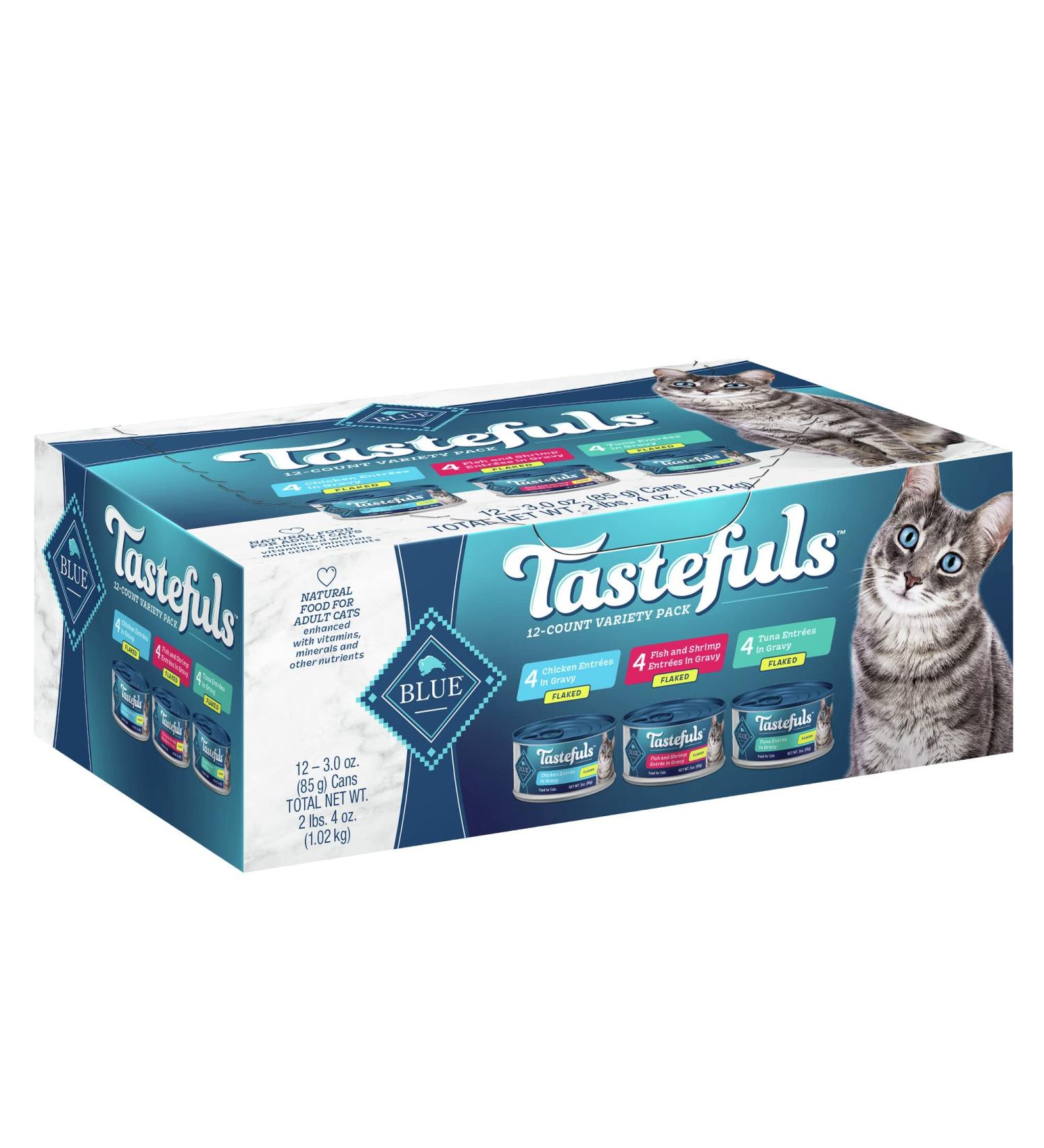 Blue Buffalo Cat Food 3 oz (Pack of 12) - Tuna, Chicken, Fish & Shrimp - Buy Online on GoSupps.com