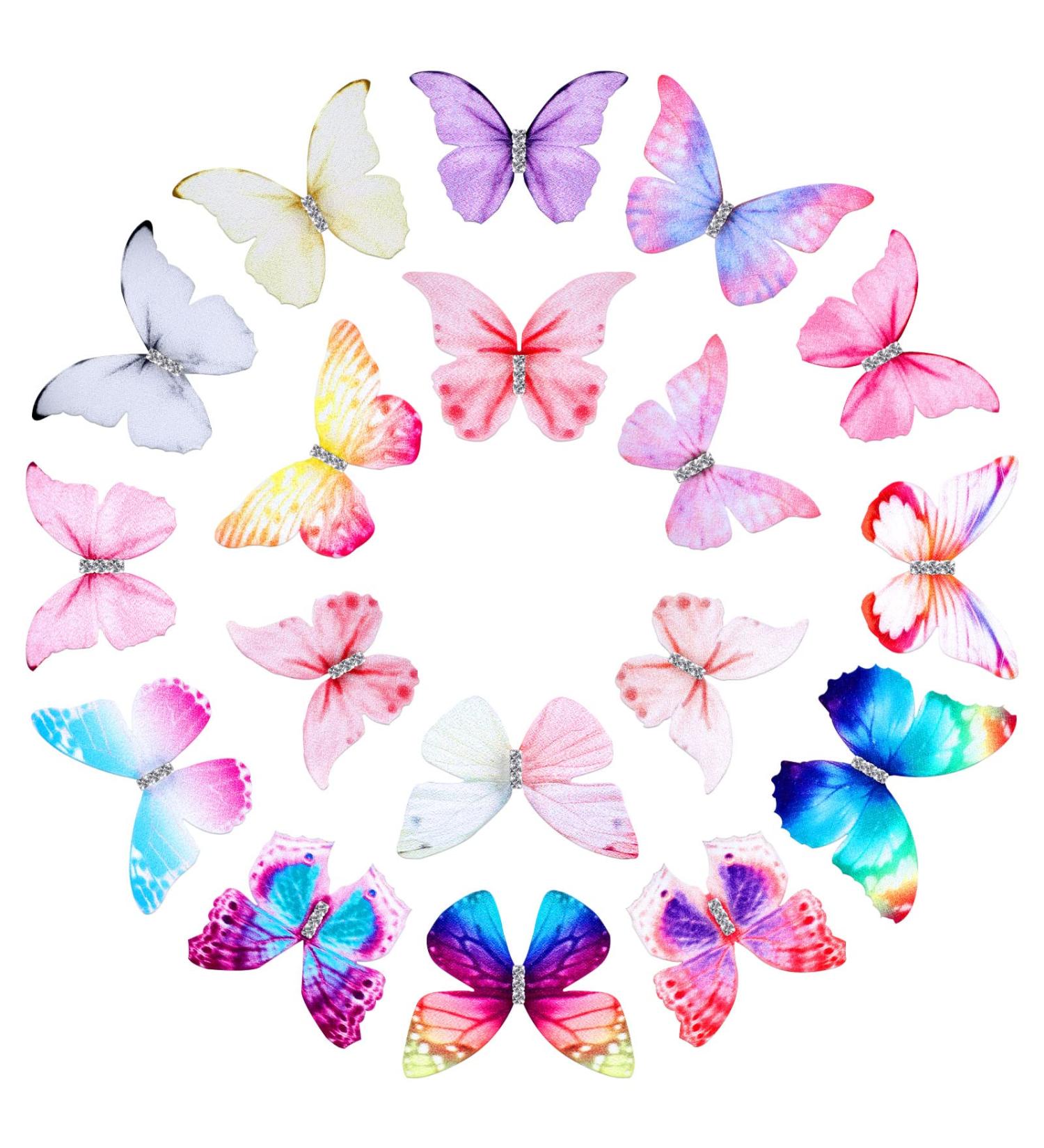 18-Piece 3D Butterfly Hair Clips with Diamond Crystal - Delicate Hair Accessories for Girls and Women - Perfect Birthday Gifts - Buy Online on GoSupps.com
