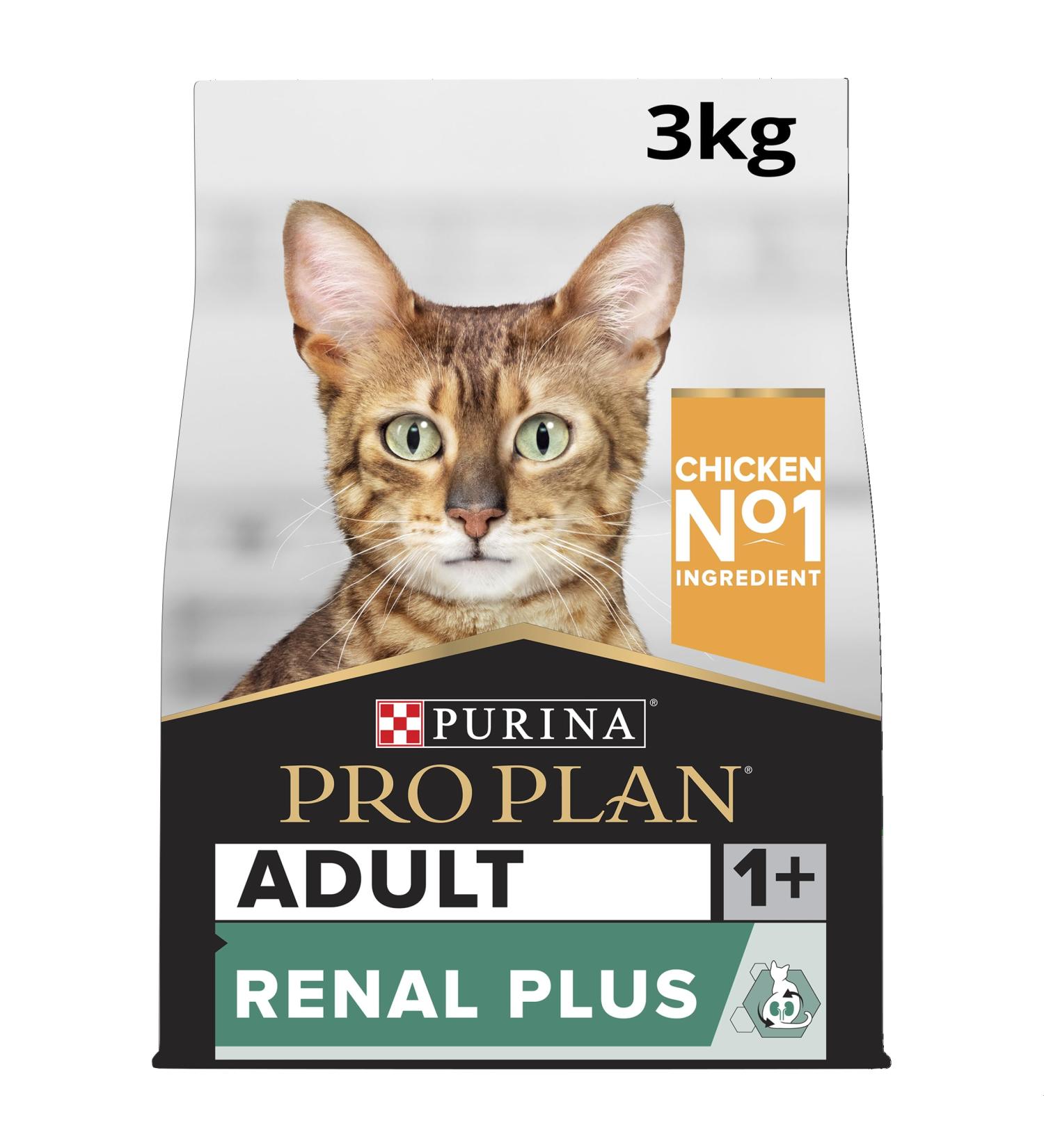 PRO PLAN Adult 1+ RENAL PLUS Rich in Chicken Dry Cat Food 3kg Chicken 1.2 kg (Pack of 1) - Buy Online on GoSupps.com