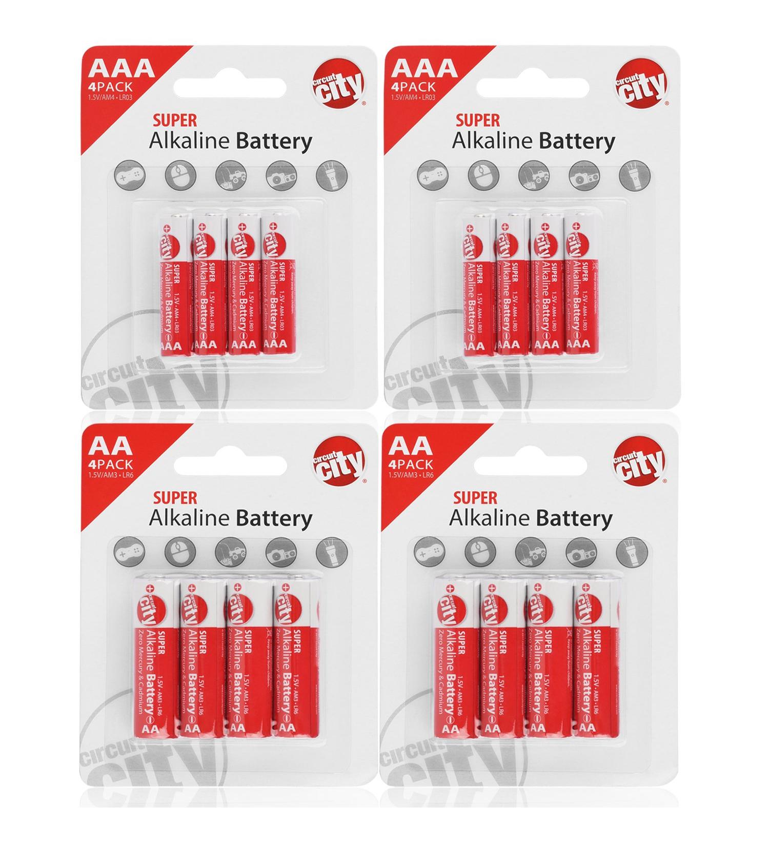 Buy Circuit City Essential 8 AA & 8 AAA Alkaline Batteries - High Performance 16 Total - International Shipping Available - Buy Online on GoSupps.com