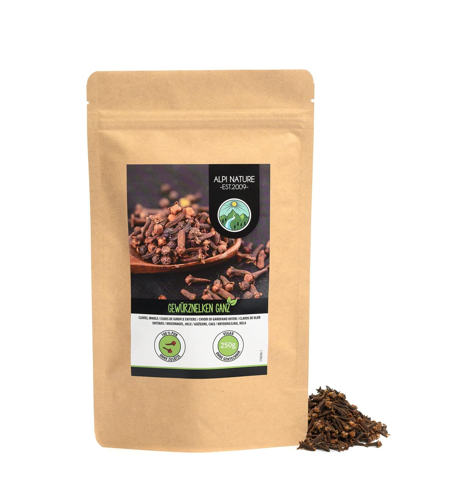 Organic Whole Cloves (250g/8.8 oz) - 100% Natural Vegan Spice - Pack of 1 - Buy Online on GoSupps.com