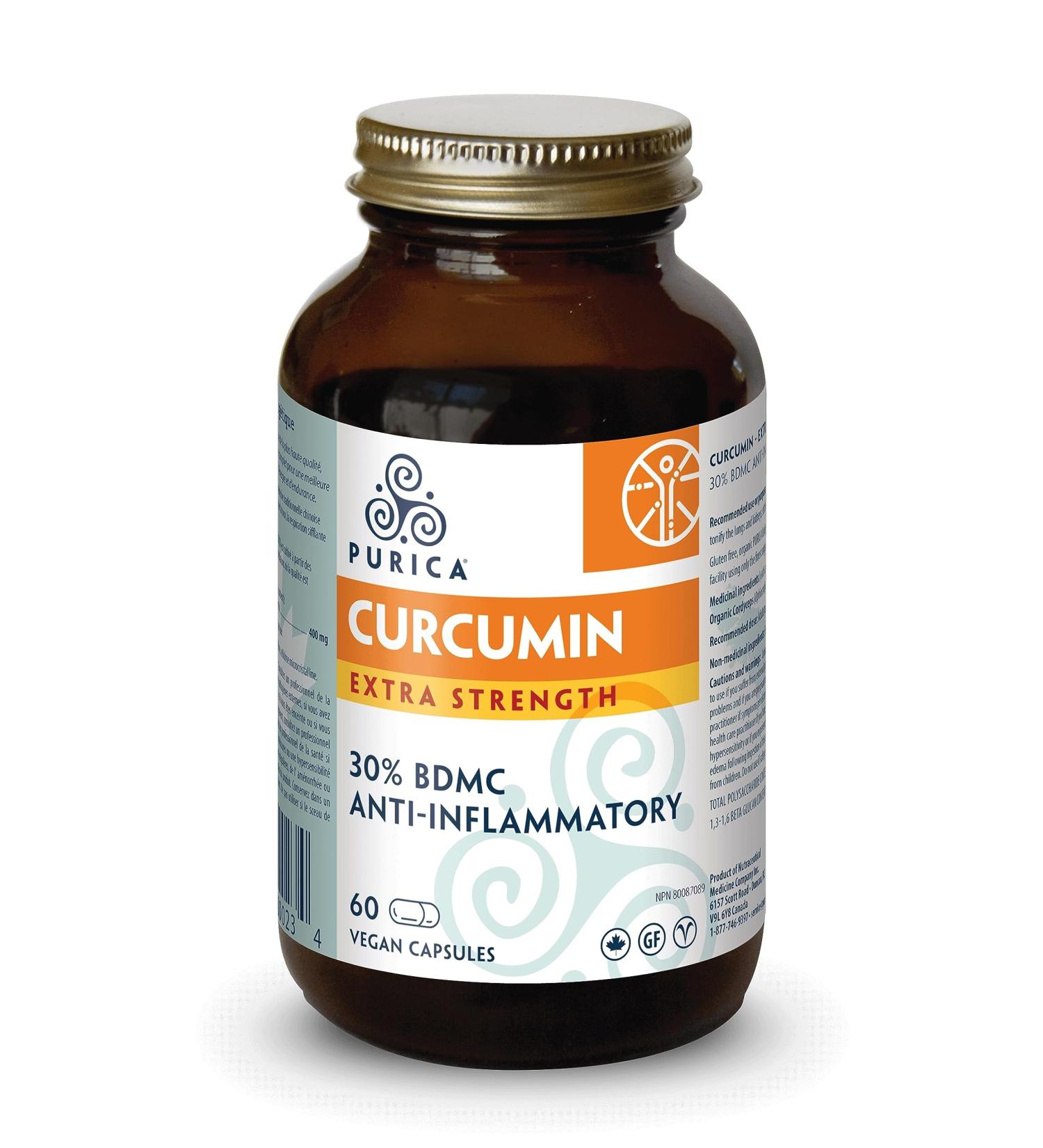 PURICA Extra Strength Curcumin 30% BDMC 60 Vegan Capsules - Turmeric Curcumin Supplements for Skin and Brain Health - Provides Antioxidants for the Maintenance of Good Health - Buy Online on GoSupps.com