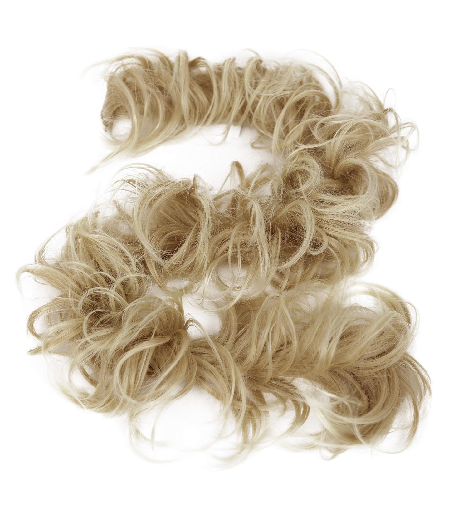 CAISHA XXL Light Blonde Messy Bun Scrunchy - Bridal Updo Hairstyle - Buy Online on GoSupps.com
