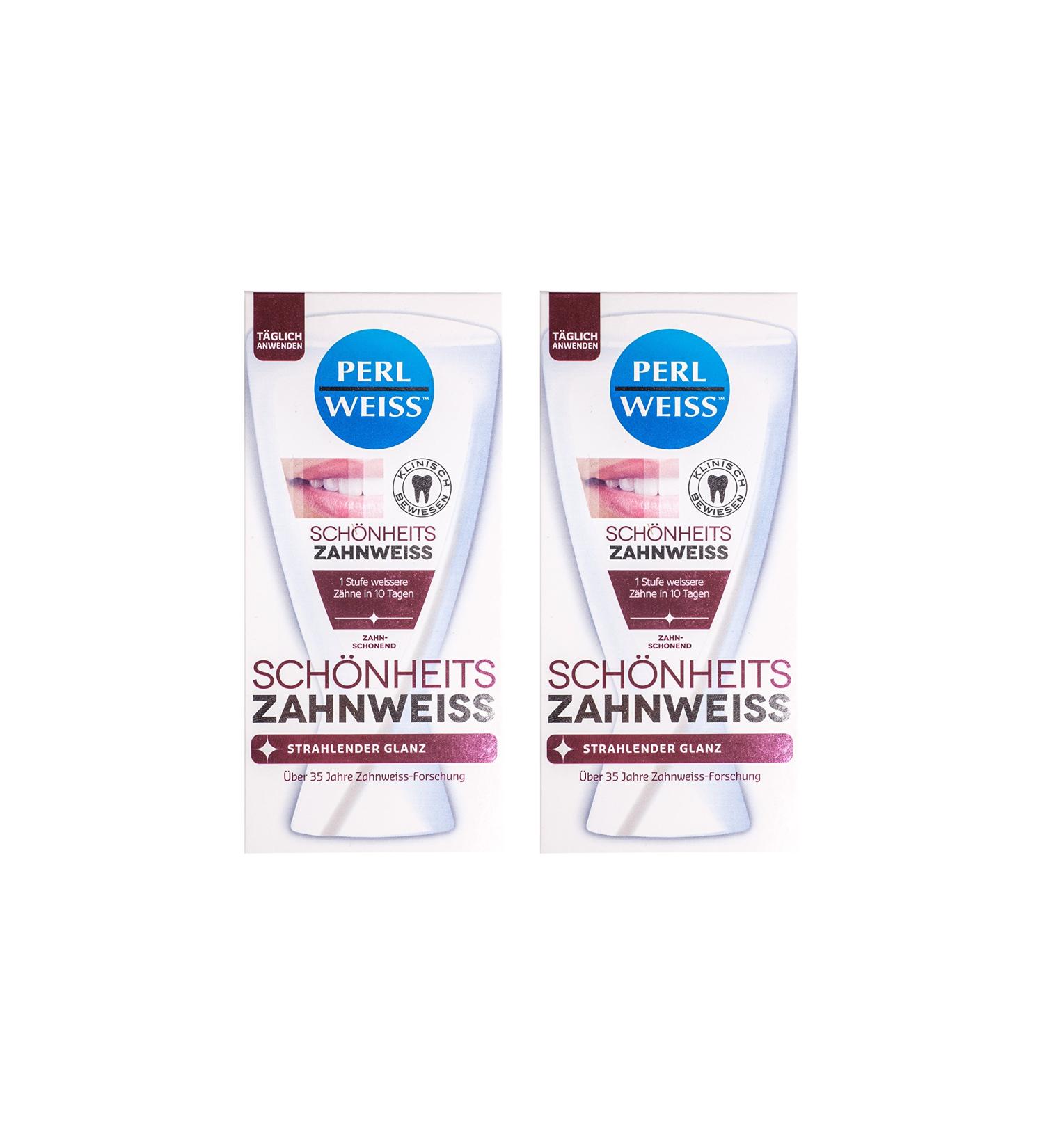 2x Perlweiss Beauty Tooth Whitening 50ml visibly whiter teeth toothpaste toothpaste white teeth
