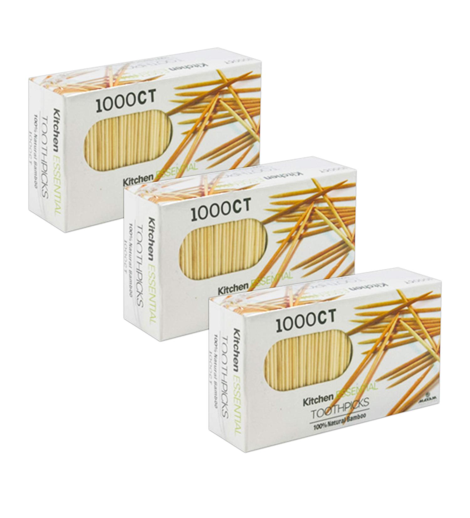 100% Natural Bamboo Toothpicks  Kitchen Essential (3000 Count)