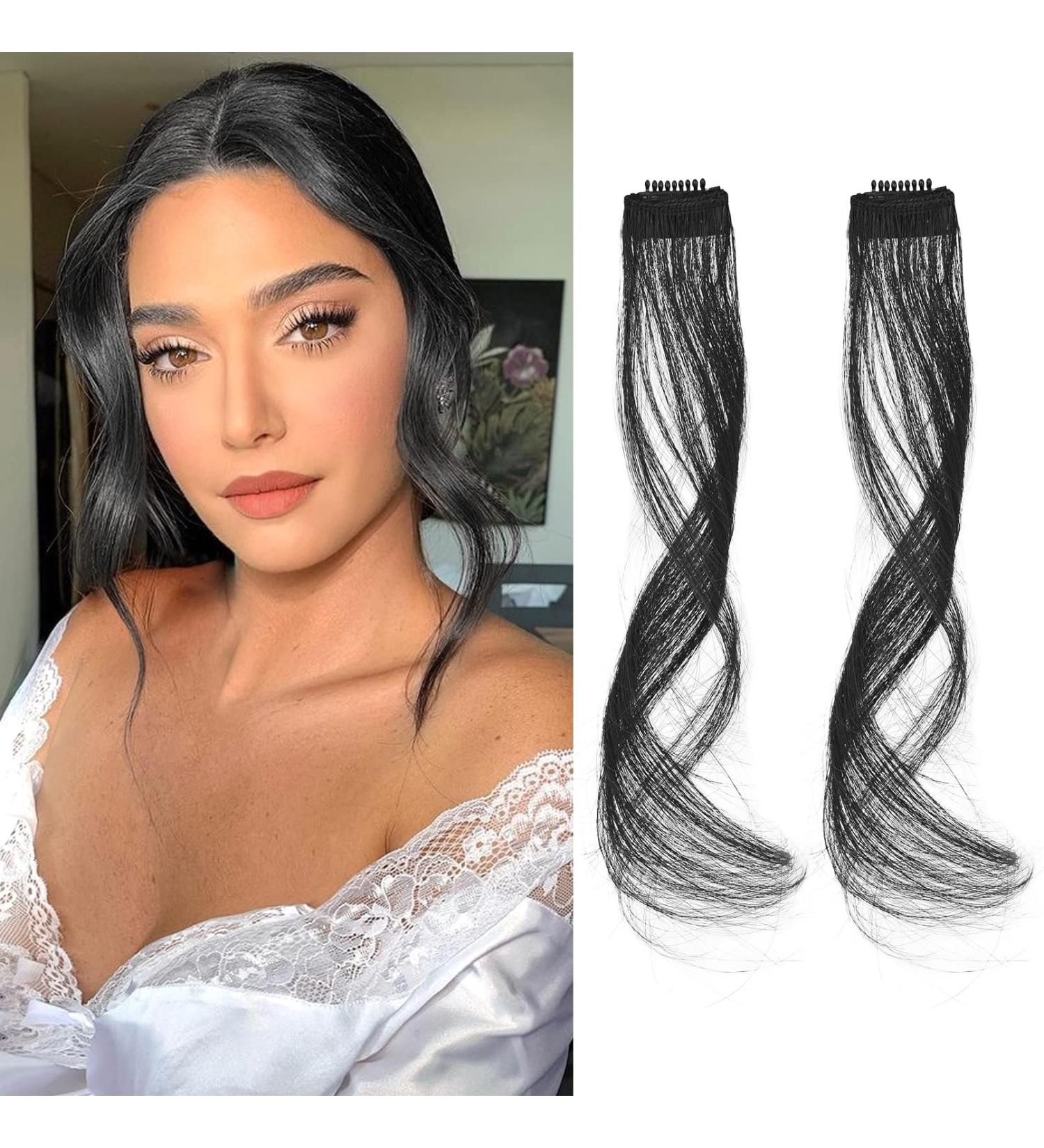FLUFYMOOZ Side Air Bangs 2PCS Clip in Bangs Set - 12 Inch Natural Black - Buy Online on GoSupps.com