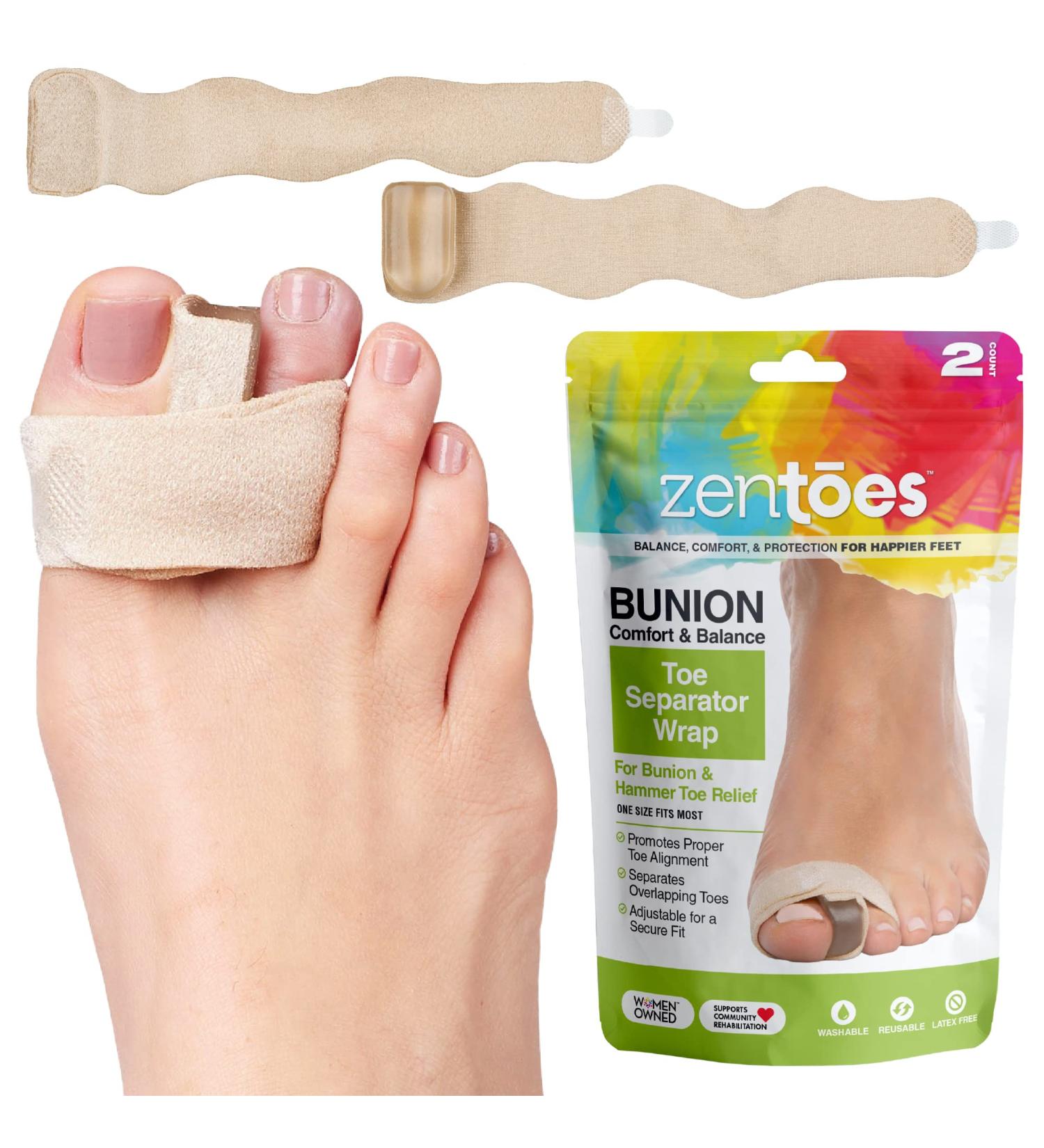 ZenToes Bunion Corrector Toe Separator Wraps - Relieve Bunions & Hammer Toes (1 Pair) - Buy Online on GoSupps.com