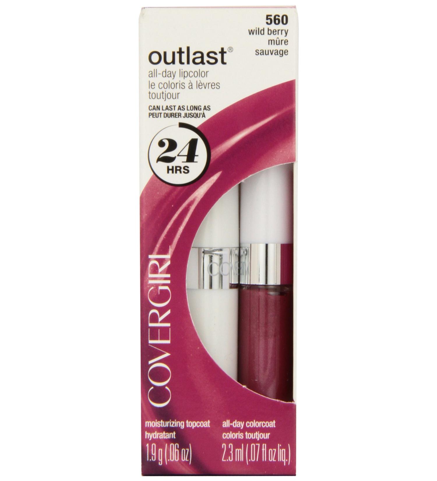 CoverGirl Outlast All Day Two Step Lipcolor Wild Berry 560 - 0.13 oz | Long Lasting Lipstick - Buy Online on GoSupps.com