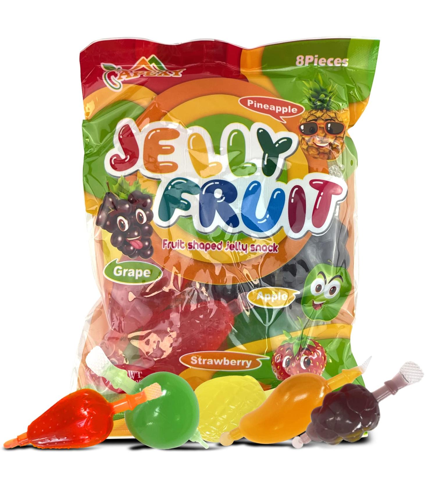 Apexy Jelly Fruit TikTok Candy Trend Mix | Assorted Fruit Shaped Jelly - Strawberry, Mango, Apple, Pineapple, Grape | 9.87oz - Buy Online on GoSupps.com