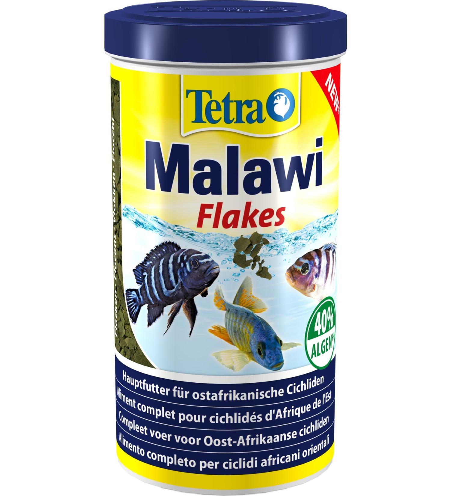 Tetra Malawi Flakes - Premium Fish Food for Herbivorous East African Cichlids | 1L Can | International Shipping Available - Buy Online on GoSupps.com