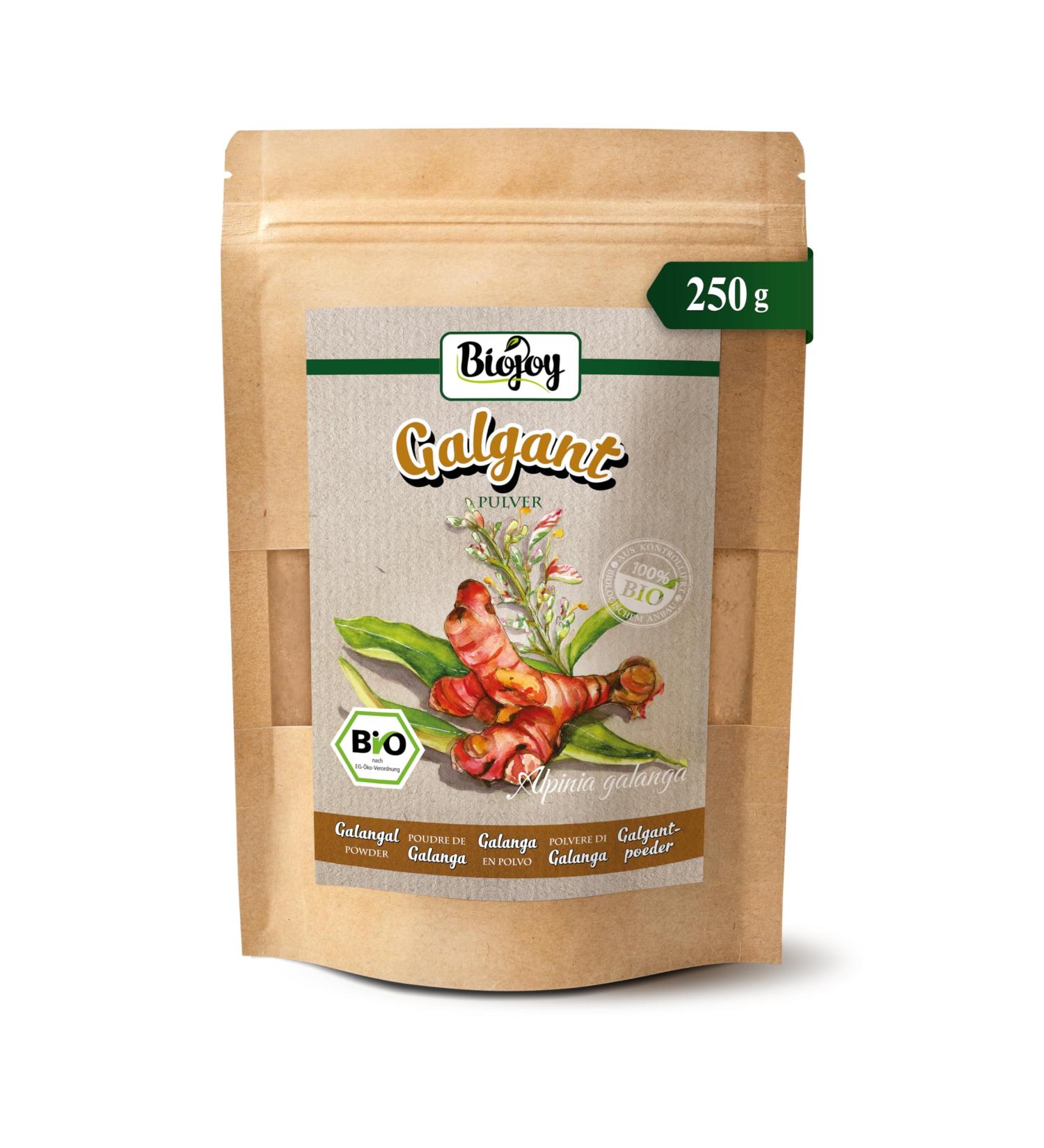 Biojoy Poudre de galanga BIO (250 g) Racine de galanga moulue sans additifs (Alpinia galanga) - Buy Online on GoSupps.com