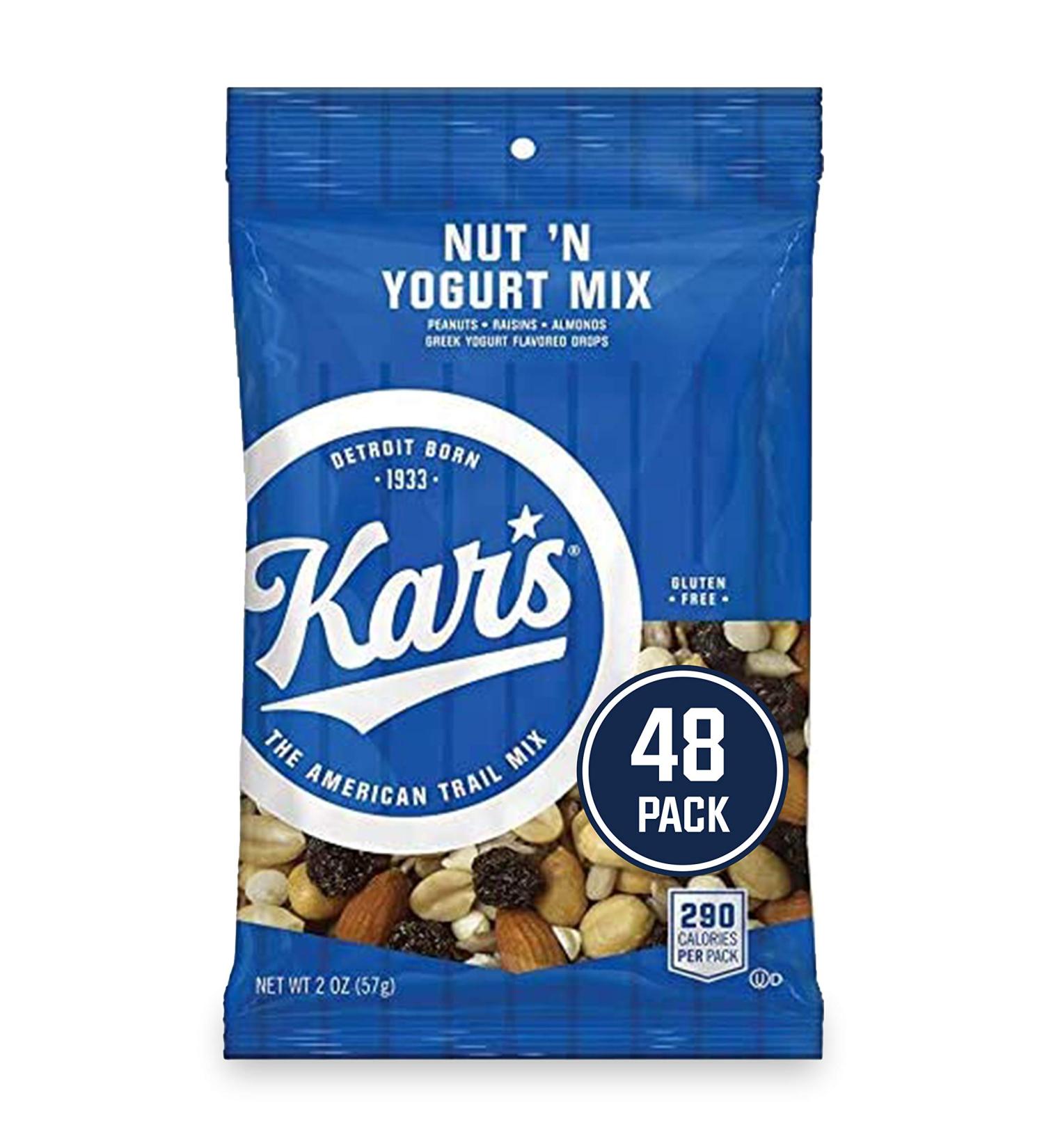 Kar's Nut 'N Yogurt Trail Mix Snacks - Bulk Pack of 48, 2 oz Individual Packs - Buy Online on GoSupps.com
