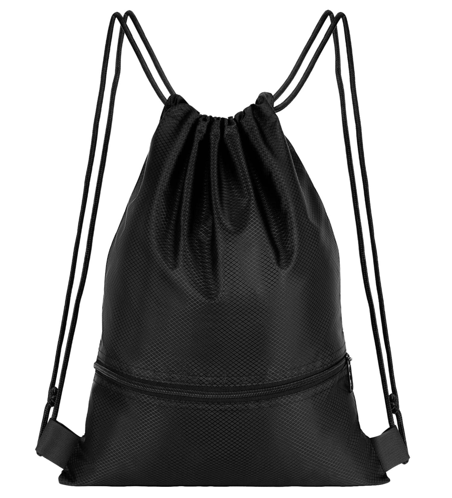 Jewan Adjustable Gym Bag - Black Sports Backpack with Cord for Men & Women | Perfect for Sports Travel School & Beach - Buy Online on GoSupps.com