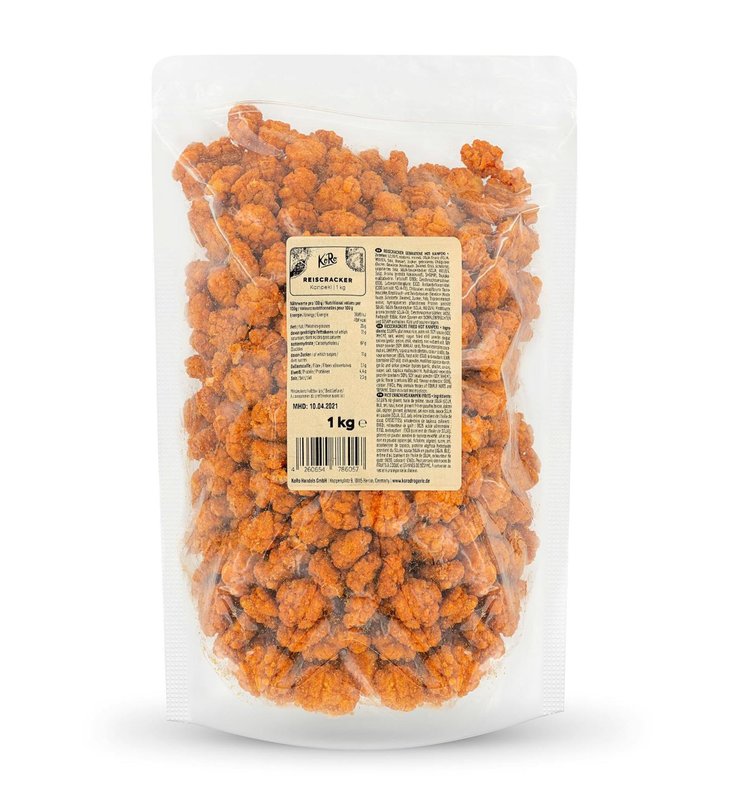 KoRo - Hot rice crackers with Asian spices 1kg - Asian rice crackers with chili powder - Super crispy snack - Buy Online on GoSupps.com