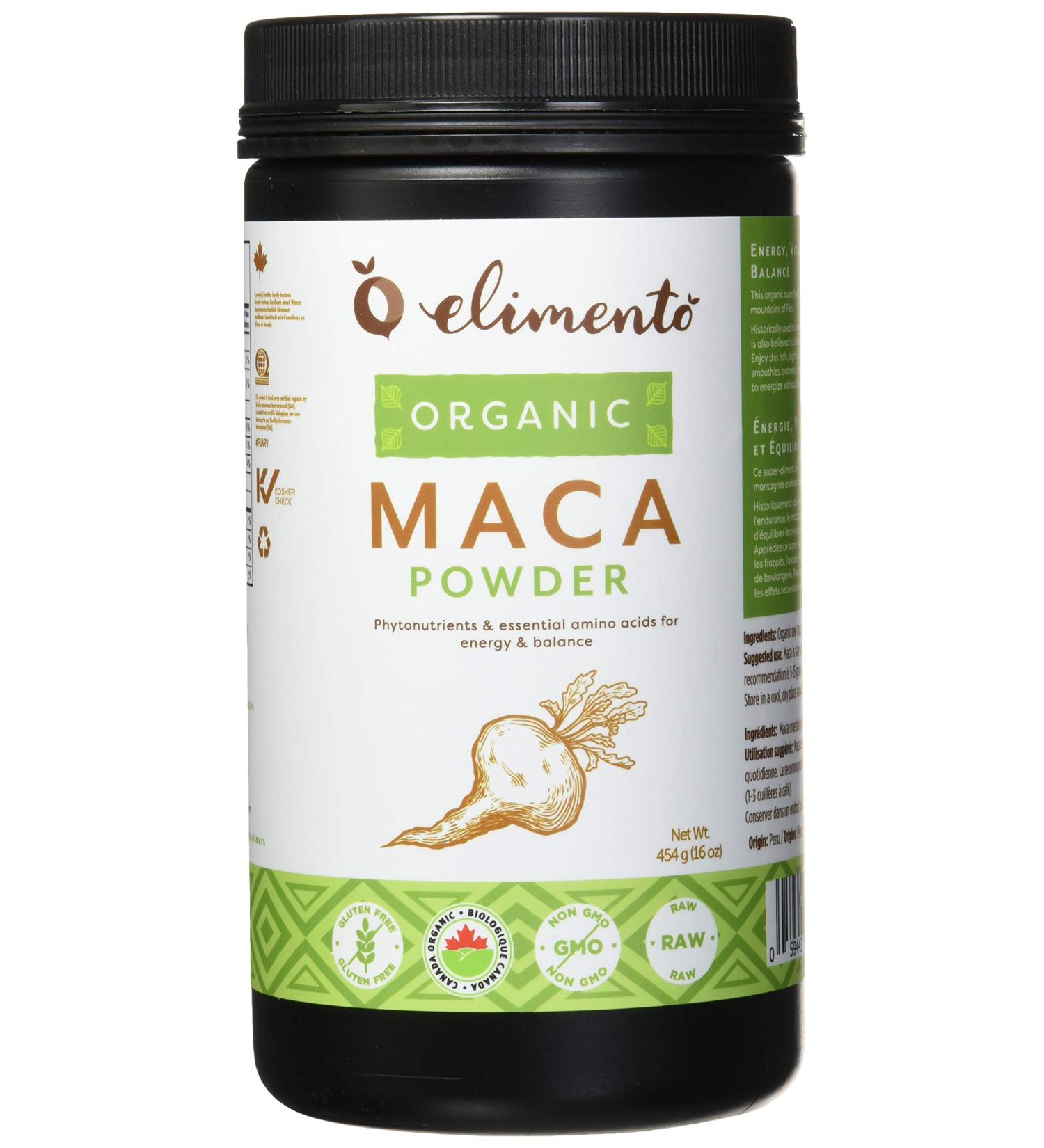 Elimento Organic Raw Maca Powder 1 lb - Buy Online on GoSupps.com