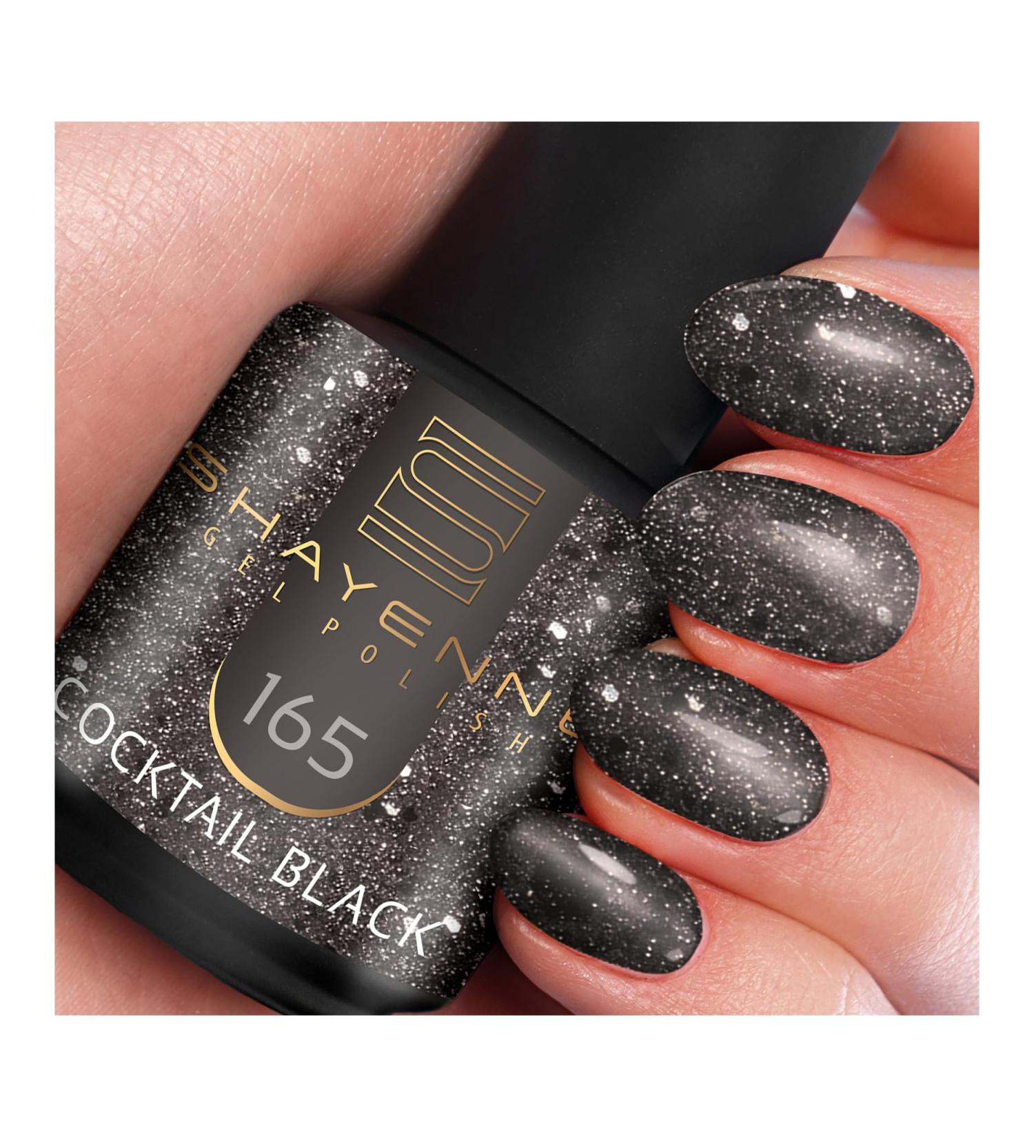 SHAYENNE Made in Germany Shellac Gel Nail Polish 15 ml for UV LED Lamp 165 Cocktail Black Glitter Gel Nail Polish for UV Nail Lamp LED Nail Polish Gel Polish Nail Gel - Buy Online on GoSupps.com