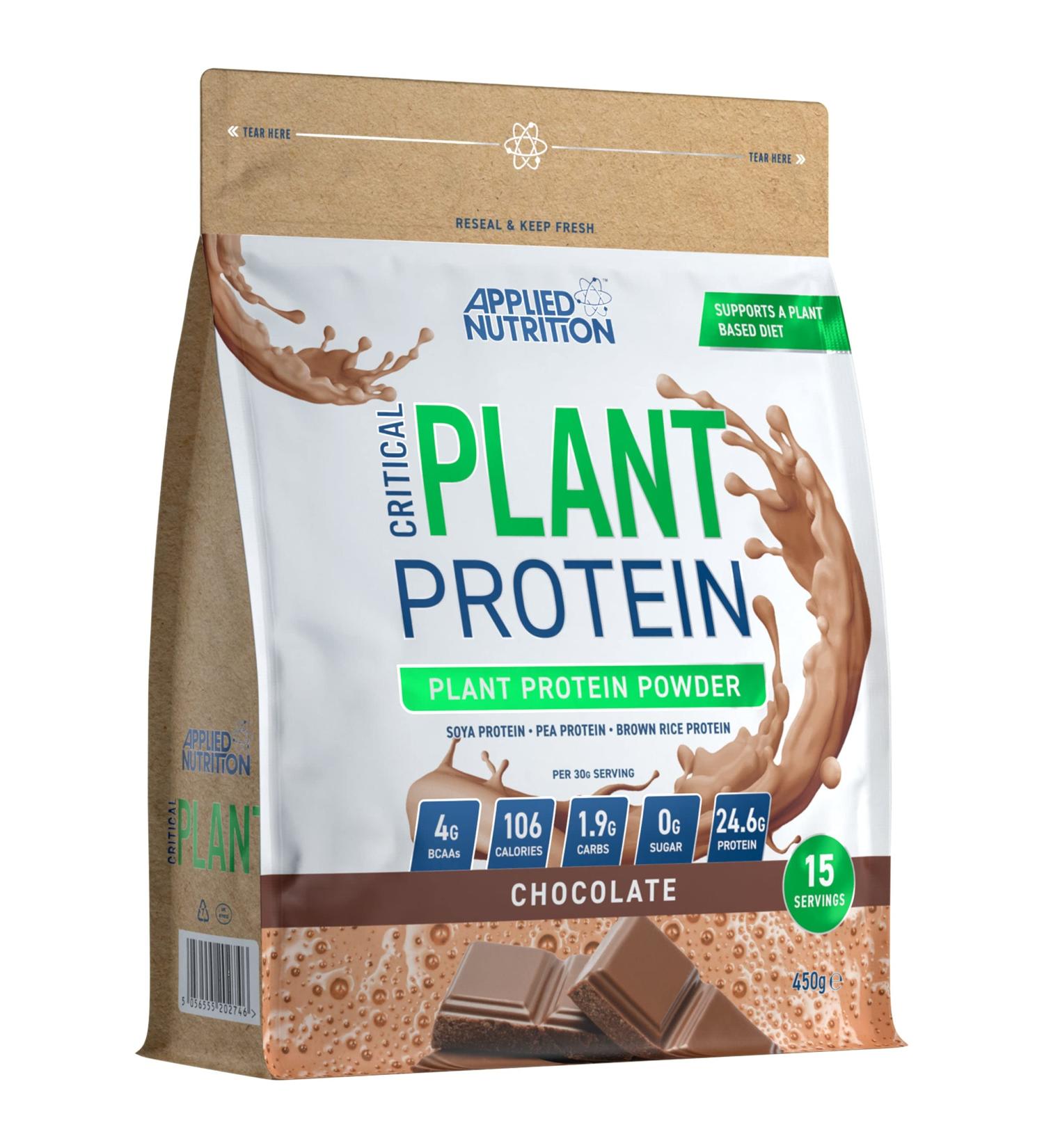 Applied Nutrition Critical Plant Protein - Vegan Chocolate Protein Powder (450g) - Buy Online on GoSupps.com