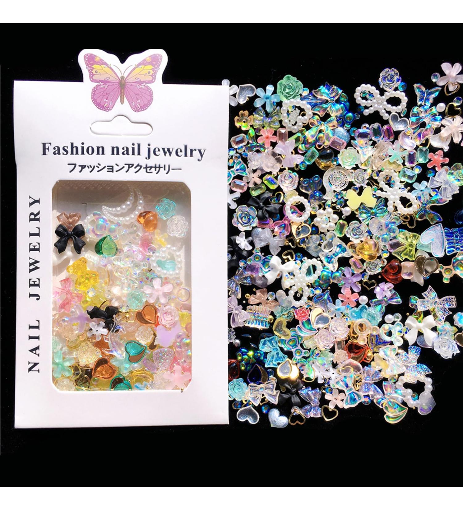 Kryzalite 3D Nail Charms - Aurora Butterfly Rhinestone Nail Art Accessories in Vibrant Colors for DIY Crafts - Buy Online on GoSupps.com