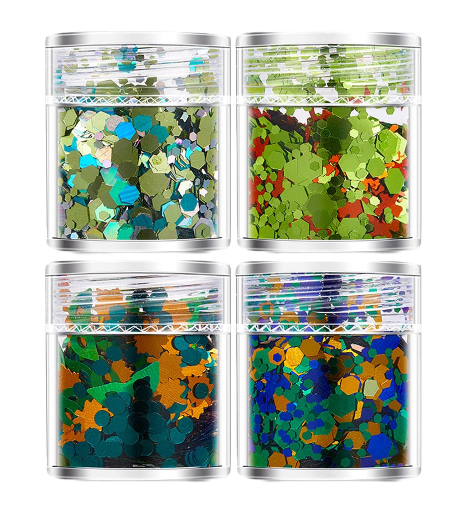 Gllehkt 4 Bottles 3D Nail Charms Unique Nail Decorations for Jewelry Making Craft Colorful Manicure Nail Embellishments - Buy Online on GoSupps.com