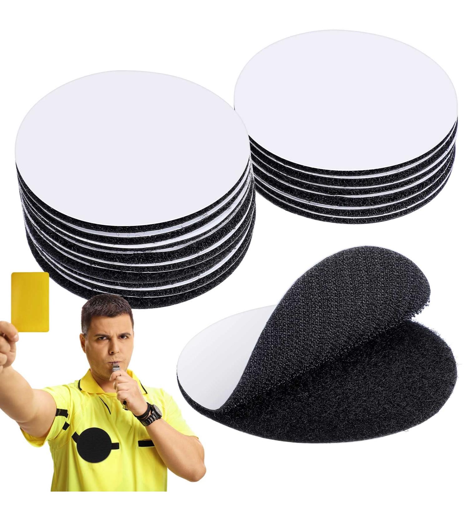 12 Pairs Referee Patch Hook and Loop Dots 3 Inch Self Sticky Circle Hook and Loop Round Adhesive Loop Tape Double Sided Hook and Loop Fasteners for Home Office School Wall Decor Tool Hanging - Buy Online on GoSupps.com