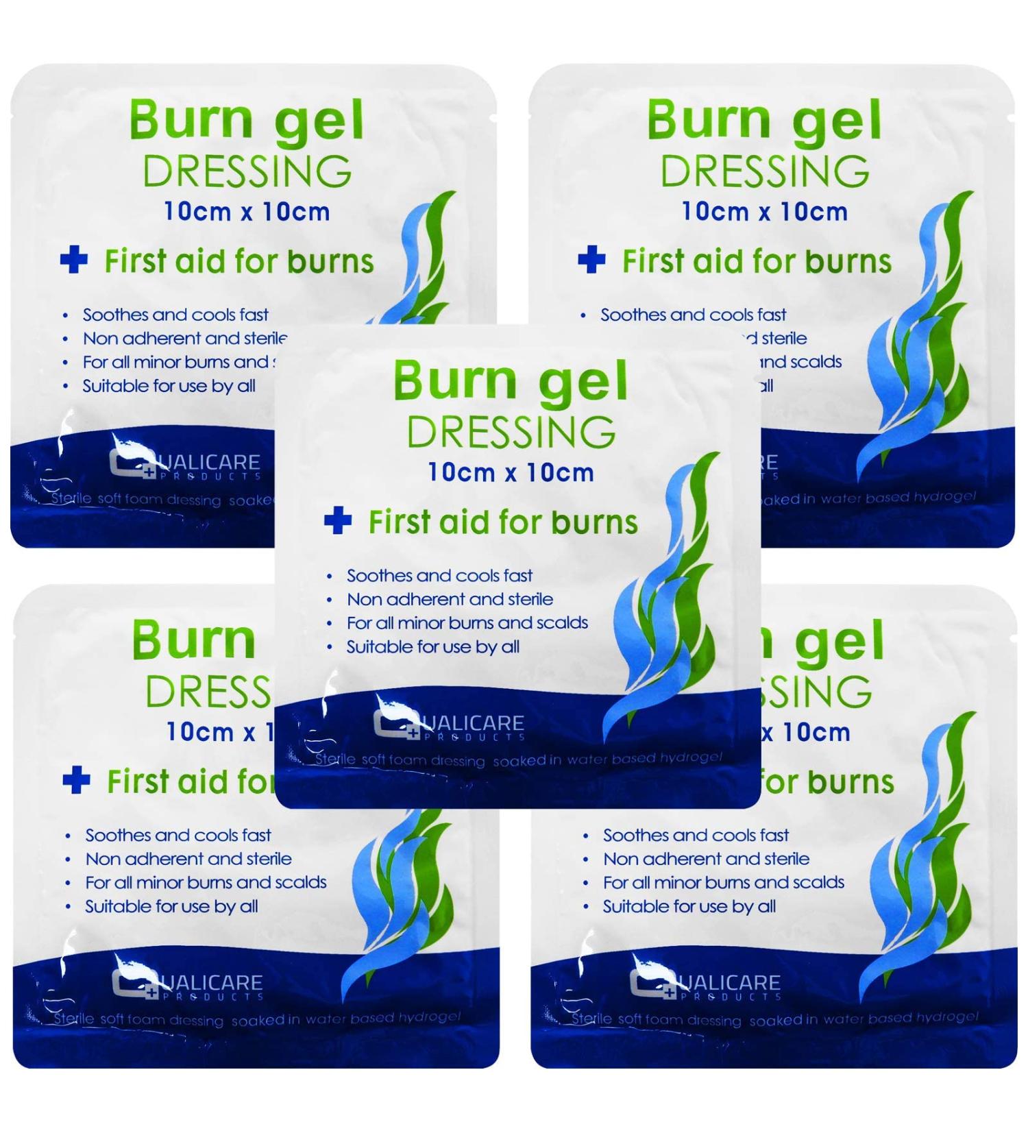 Qualicare Non Adherent Burns Scalds Dressings 10cm x 10cm Medium Size - 5 Pack, 5 Count - Buy Online on GoSupps.com