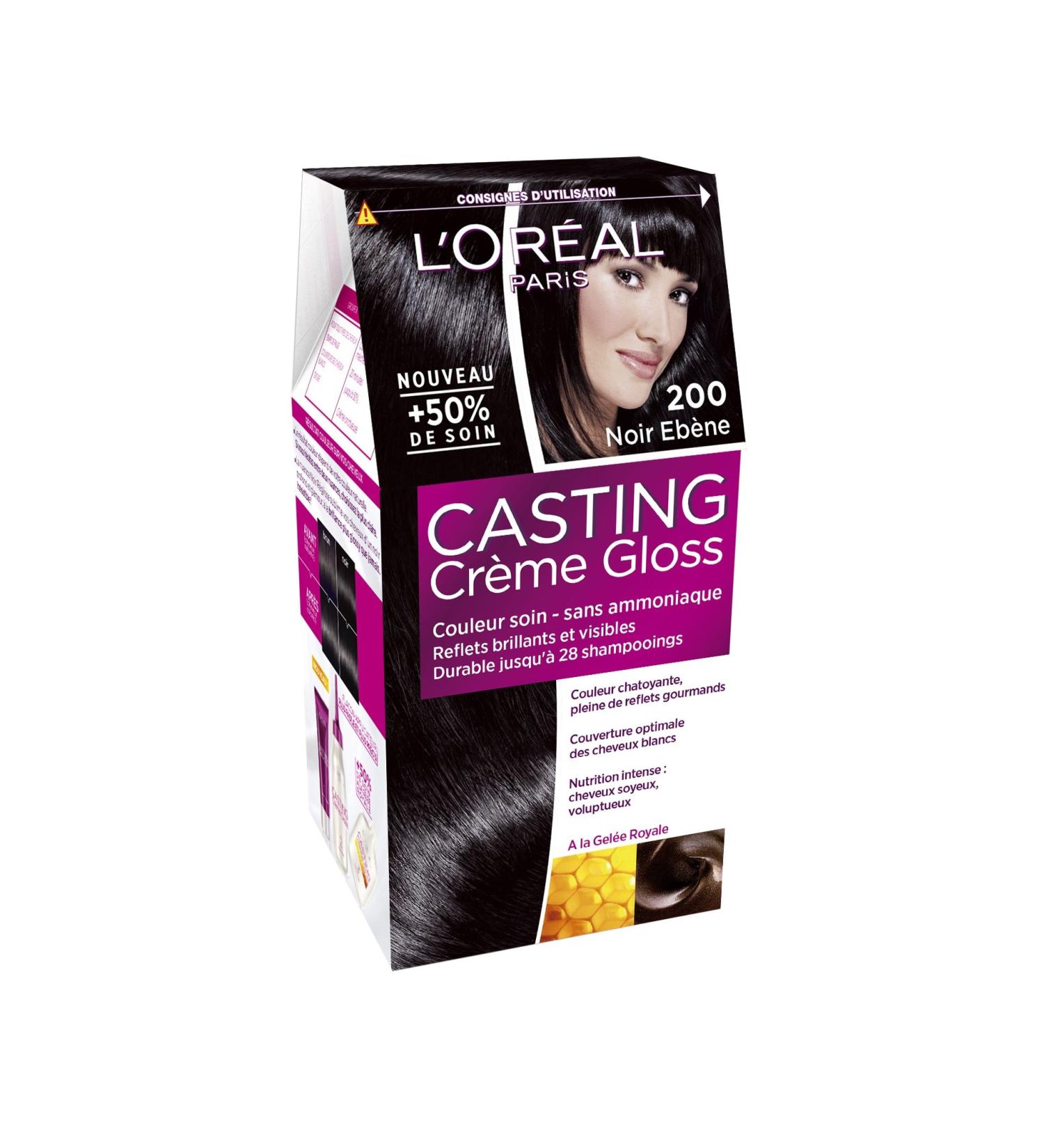 L'Oreal Paris Coloration creme gloss noir ebene 200 sans ammoniaque - La bo te de 180 ml