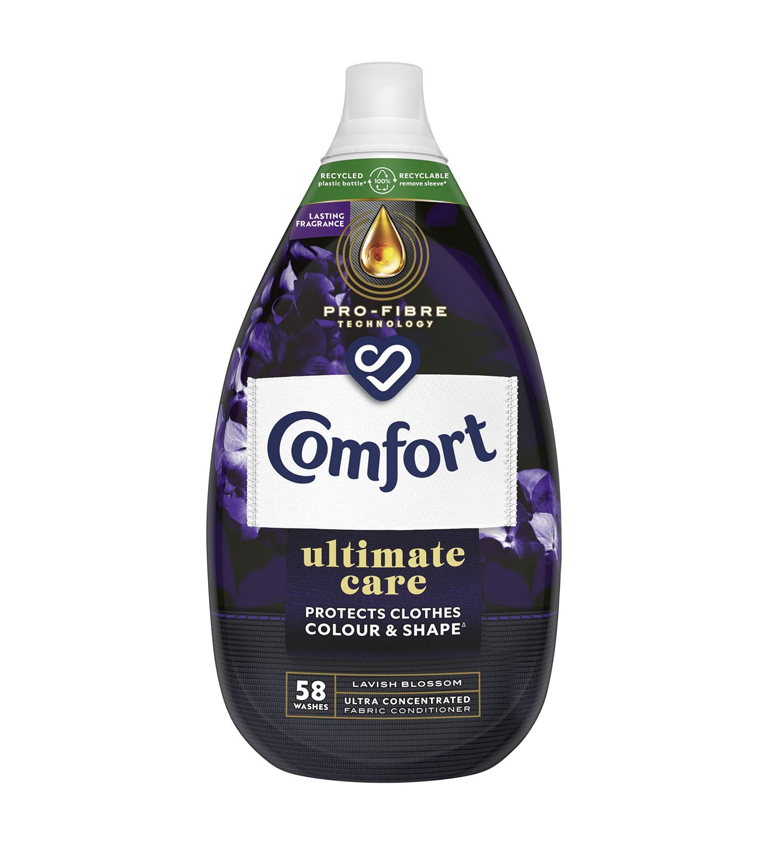 Comfort Lavish Blossom Fabric Conditioner 870ml - 58 Washes | 100% Recycled Plastic | Ultra-Concentrated Formula for Clothes Protection - Buy Online on GoSupps.com