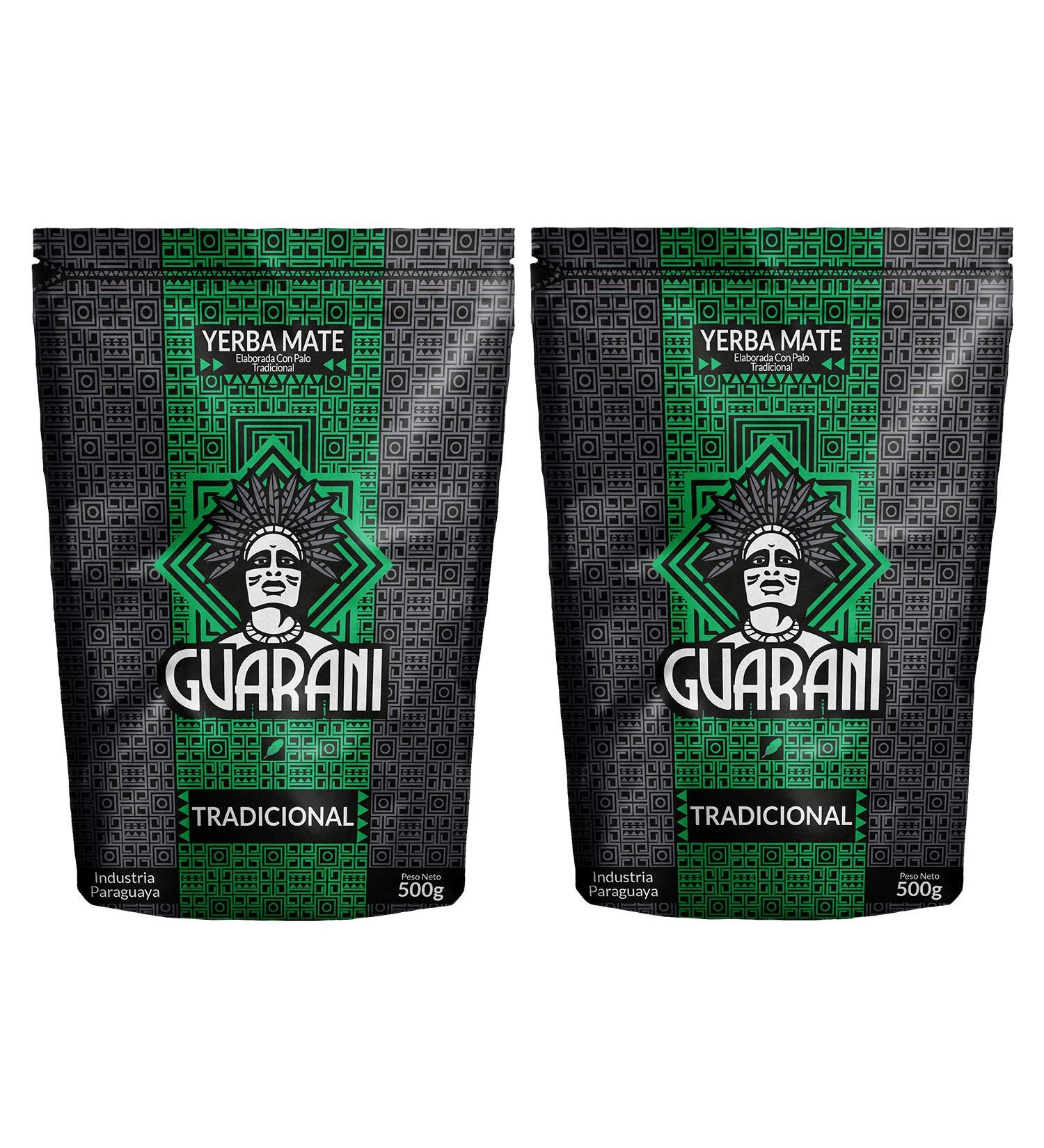 Yerba Mate Elaborada Con Palo Tradicional | Guarani Tradicional | Yerba mate de Paraguay |Haute qualit | Yerba mate fortement stimulante (1000g (2x500g)) - Buy Online on GoSupps.com