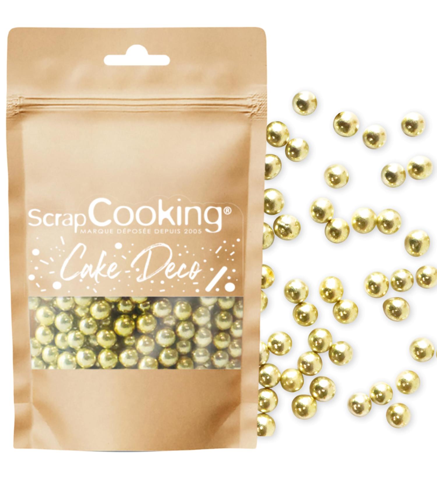  ScrapCooking ScrapCooking - Gold Sugar Pearls 60g - Edible Cake Decoration - Cute Decorative Pearls and Sprinkles - For Desserts Cakes and Cupcakes - Christmas Birthday - Gold - 7479 - Buy Online on GoSupps.com