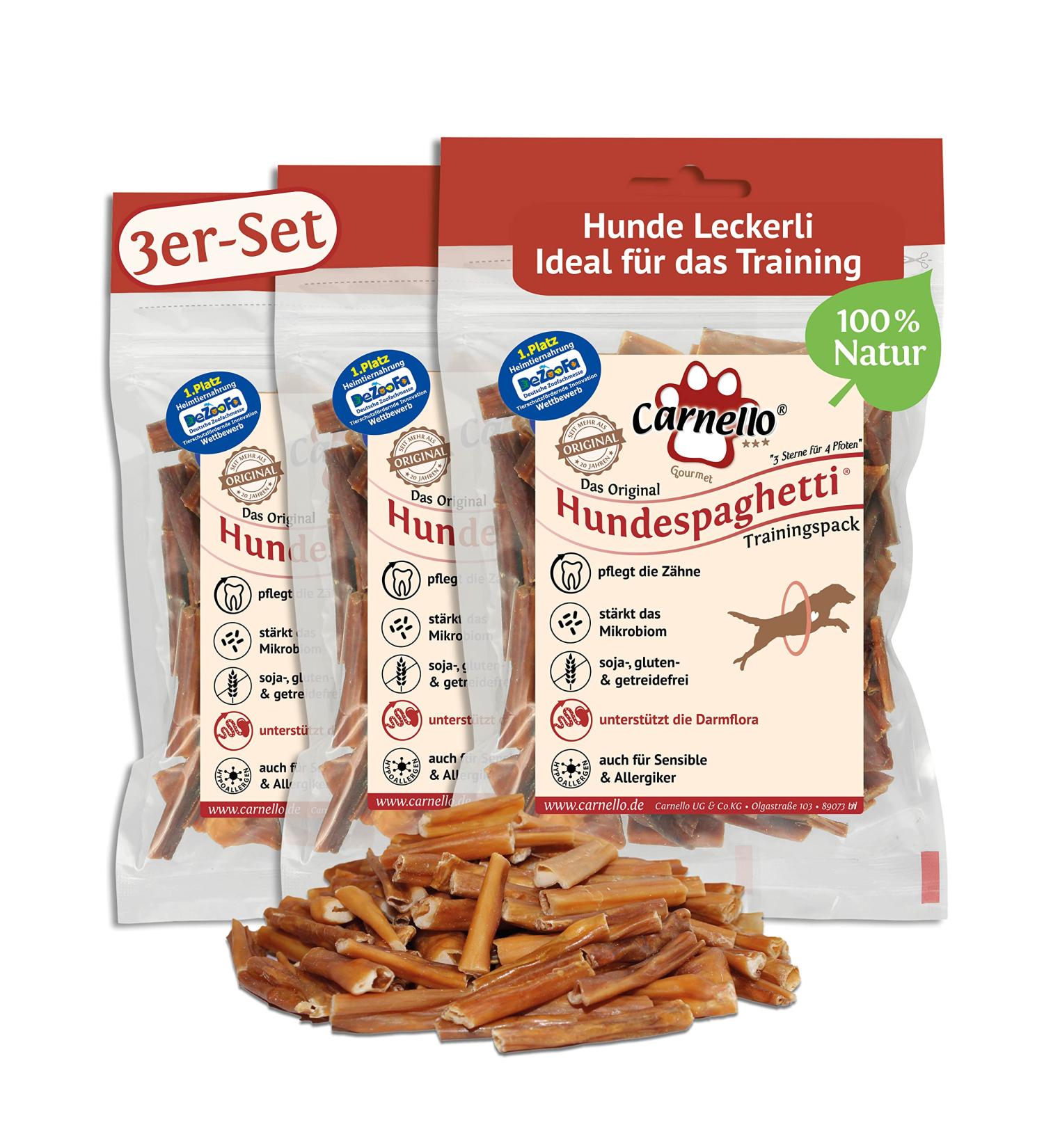 Carnello Grain-Free Dog Treats - Training Snacks for Dogs - 3-Pack (3 x 100g) - Delicacies for Optimal Training & Reward - Buy Online on GoSupps.com