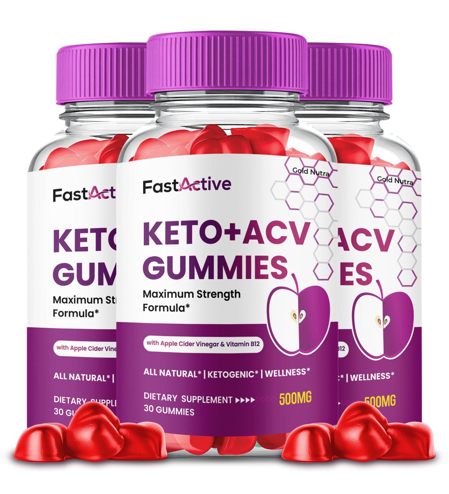 Fast Active ACV Gummies FastActive + ACV Gummies Advanced Formula Supplement for Men and Women 3 Month Supply (3 Pack) - Buy Online on GoSupps.com
