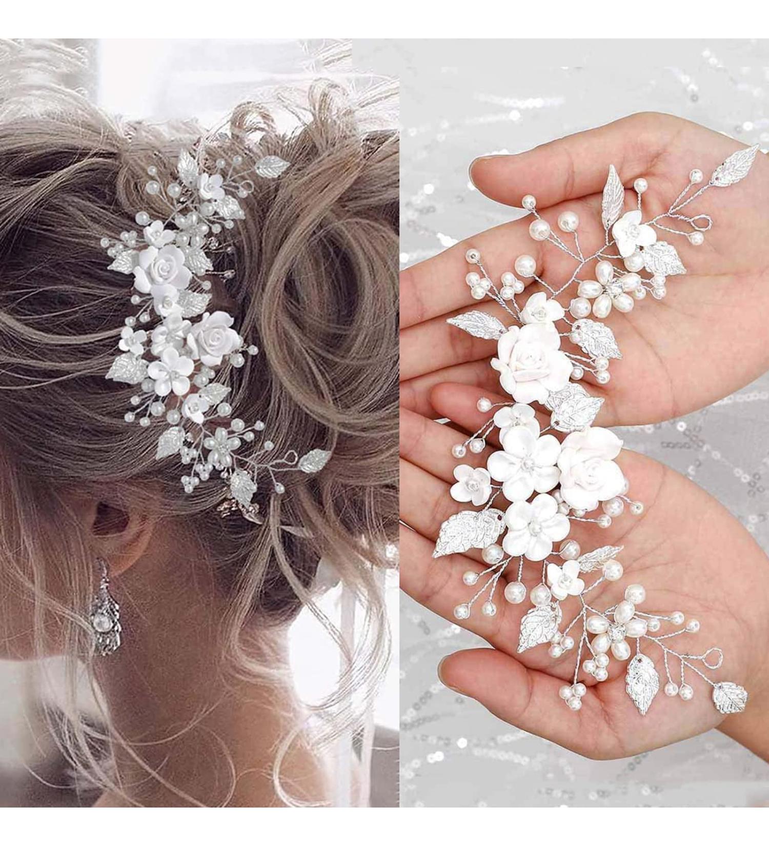 WiDream Silver Crystal Headband | Elegant Flower Leaf Headpiece | Wedding Hair Accessories for Brides Women & Girls - Shop Now! - Buy Online on GoSupps.com