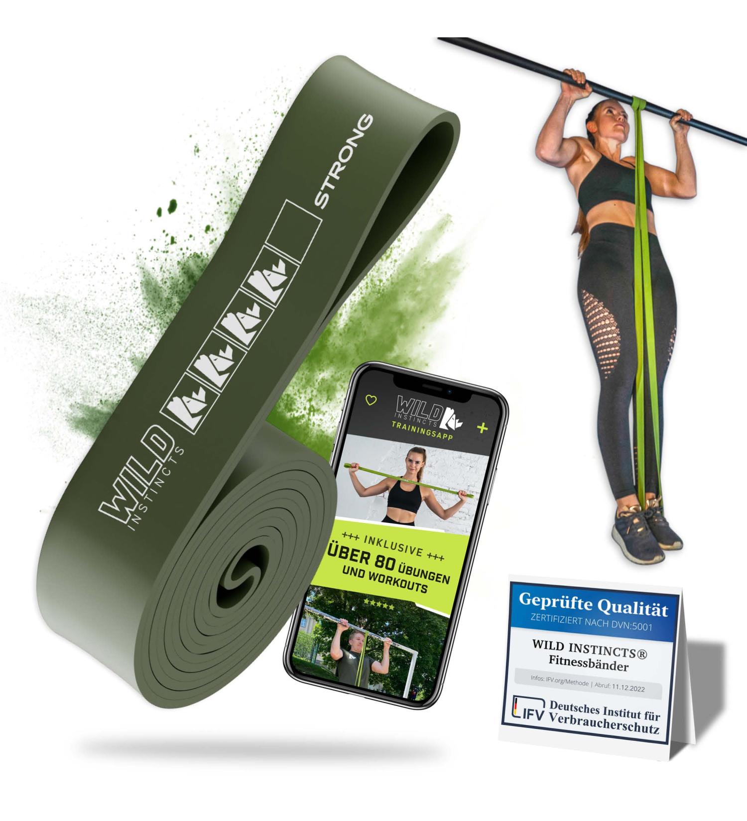 Wild Instincts Premium Resistance Straps & Pull-Up Bands Set | Strength Training CrossFit Stretching + Free Training App - Buy Online on GoSupps.com