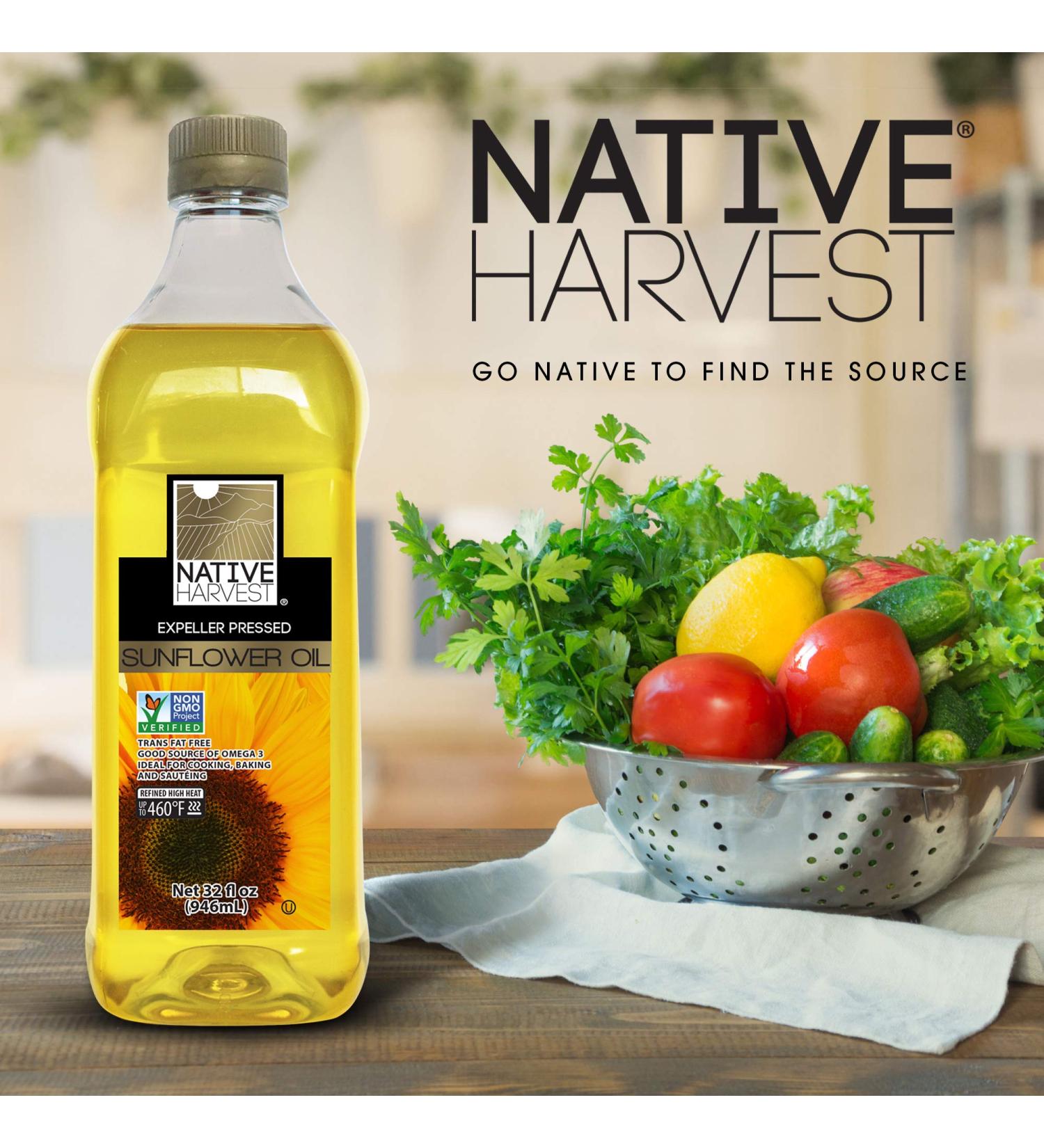 Native Harvest Non-GMO Sunflower Oil 1L - Expeller Pressed, 67.6 Fl Oz (Pack of 1) - Buy Online on GoSupps.com