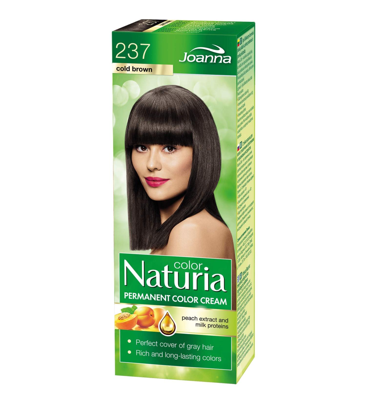 Joanna Naturia Color Permanent Hair Color Cream Goodness of Milk Proteins and Peach Extracts Premium-Quality Hair Dye Provides Soft and Lustrous Hair Long-Lasting Hair Colors Cold Brown - Buy Online on GoSupps.com