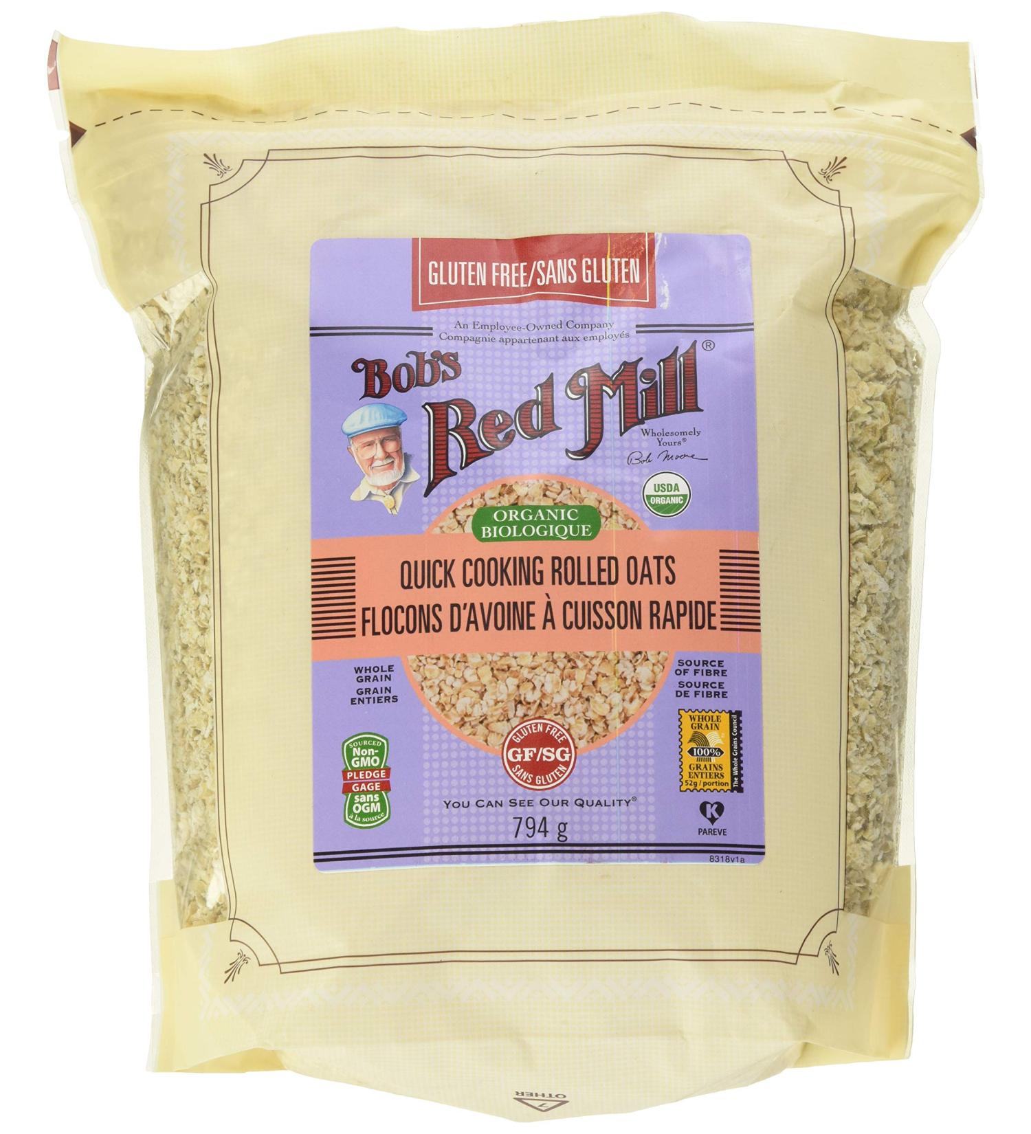 Bob's Red Mill Quick Cooking Rolled Oats Gluten Free Organic 794g (Pack of 1) - Buy Online on GoSupps.com
