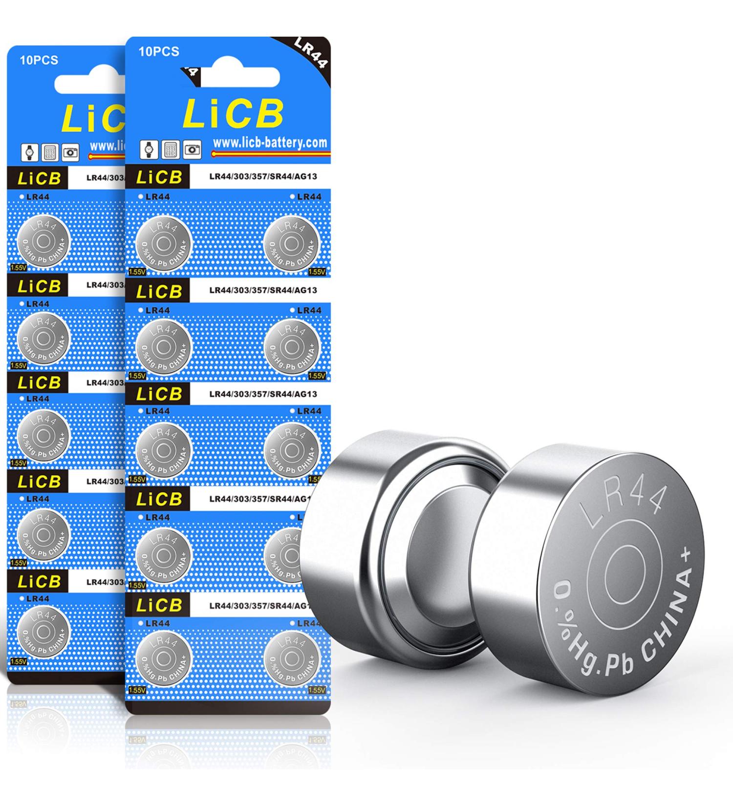 Buy LiCB 20 Pack LR44 AG13 357 303 SR44 1.5V Button Coin Cell Batteries - Long Lasting Power for All Devices - Buy Online on GoSupps.com