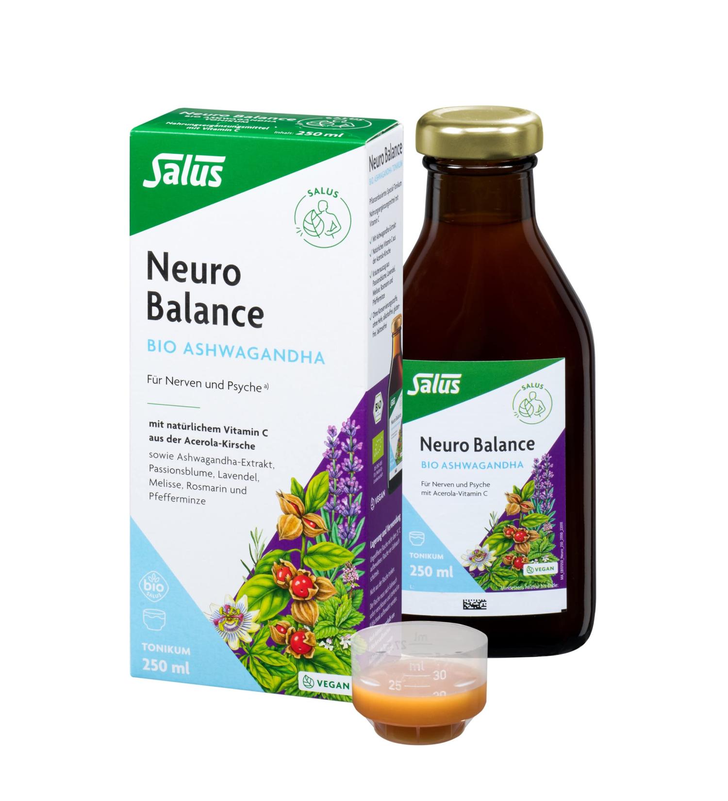 Health Salus Neuro Balance Bio Ashwagandha Tonic 250 ml - Buy Online on GoSupps.com