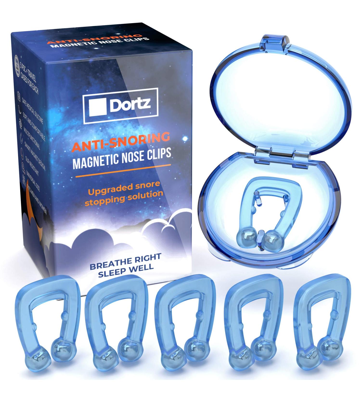 Silicone Magnetic Anti Snoring Nose Clips - 5 Pack Snoring Solution - Comfortable Nasal Dilator for Effective Snore Relief - Buy Online on GoSupps.com