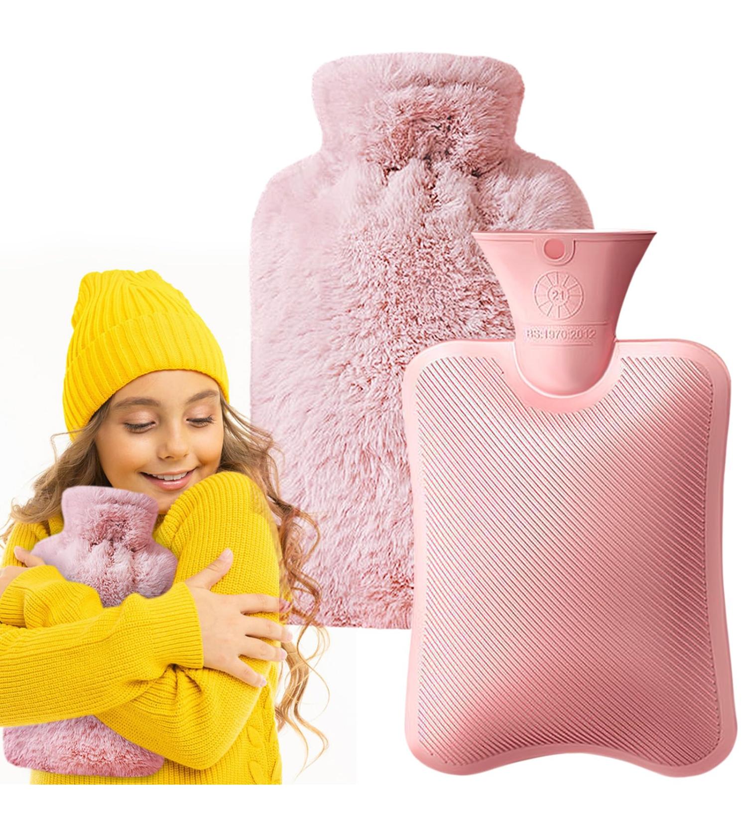 2L Leak-Proof Heat Bottle with Plush Cover - Ideal for Pain Relief & Christmas Gifts (Pink) - Buy Online on GoSupps.com