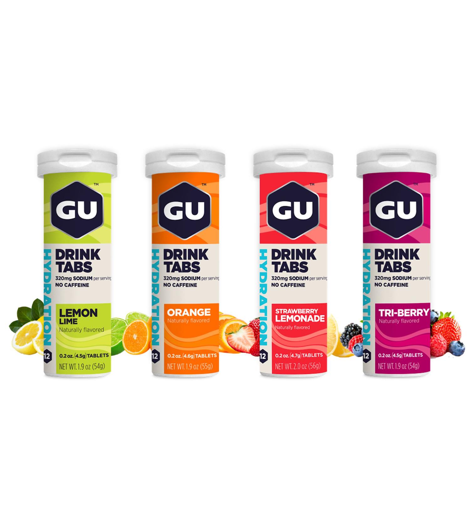 Gu Energy Hydration Electrolyte Drink Tablets  Enhanced Endurance Sports Drink for Running  Cycling  Triathlon  4-Count (48 Servings)  Assorted Flavors - Buy Online on GoSupps.com